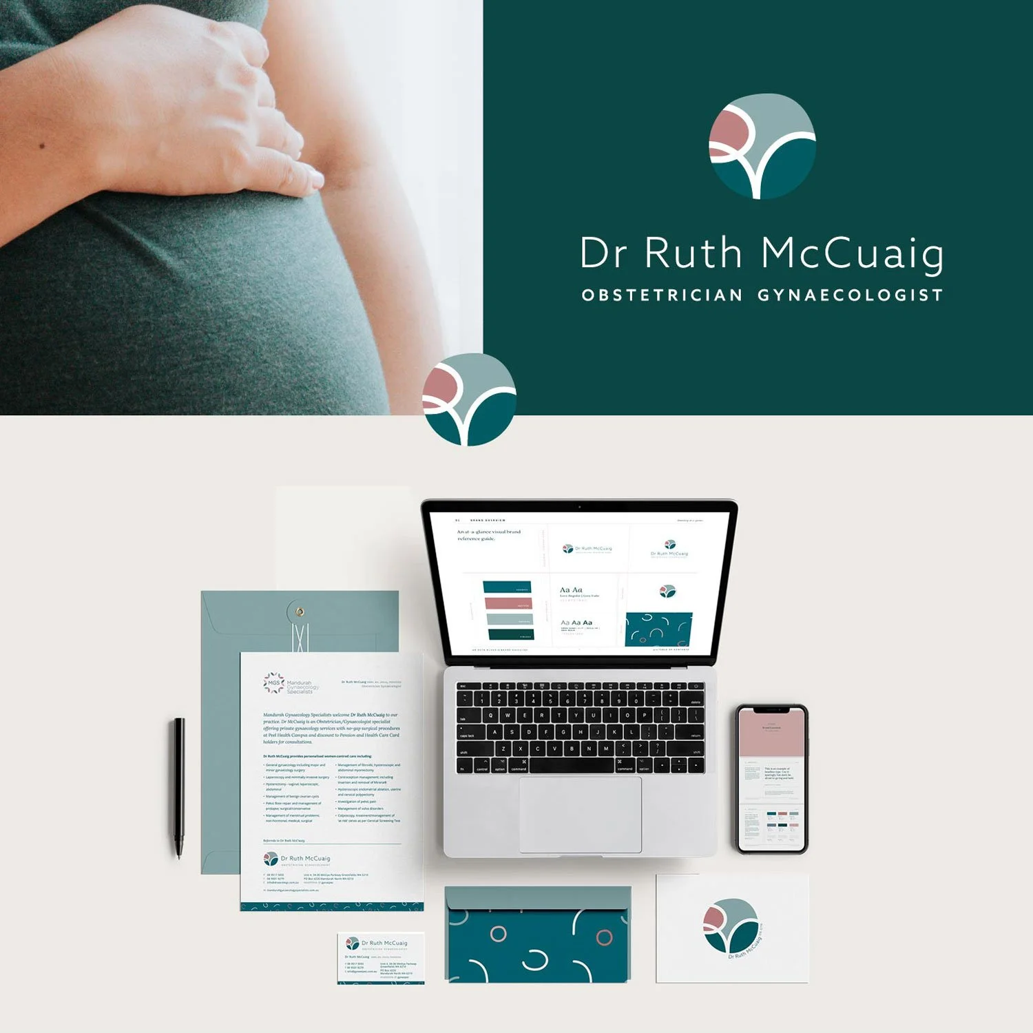 Dr Ruth McCuaig Logo & Squarespace website design by Light & Day Creative