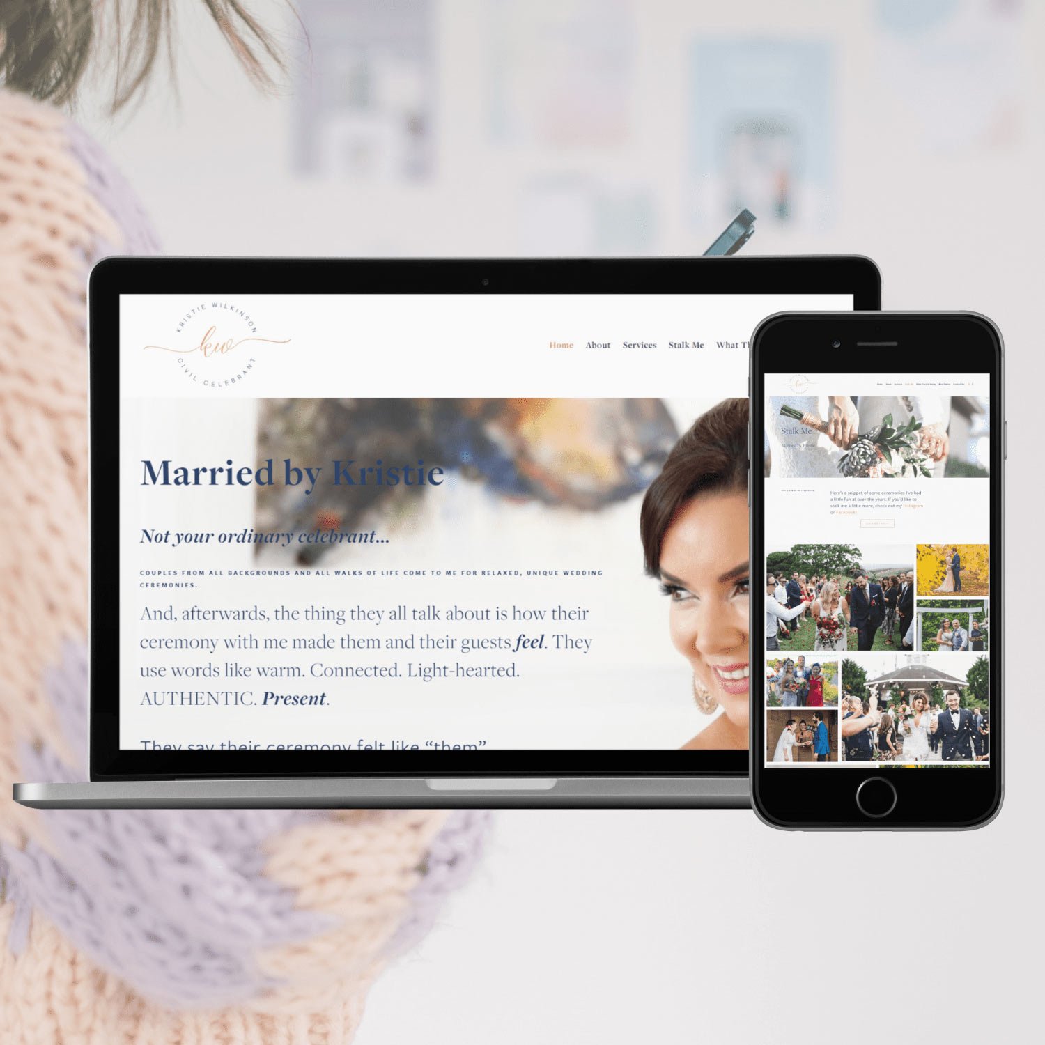 Married by Kristie Squarespace website designed by Kyah Digital