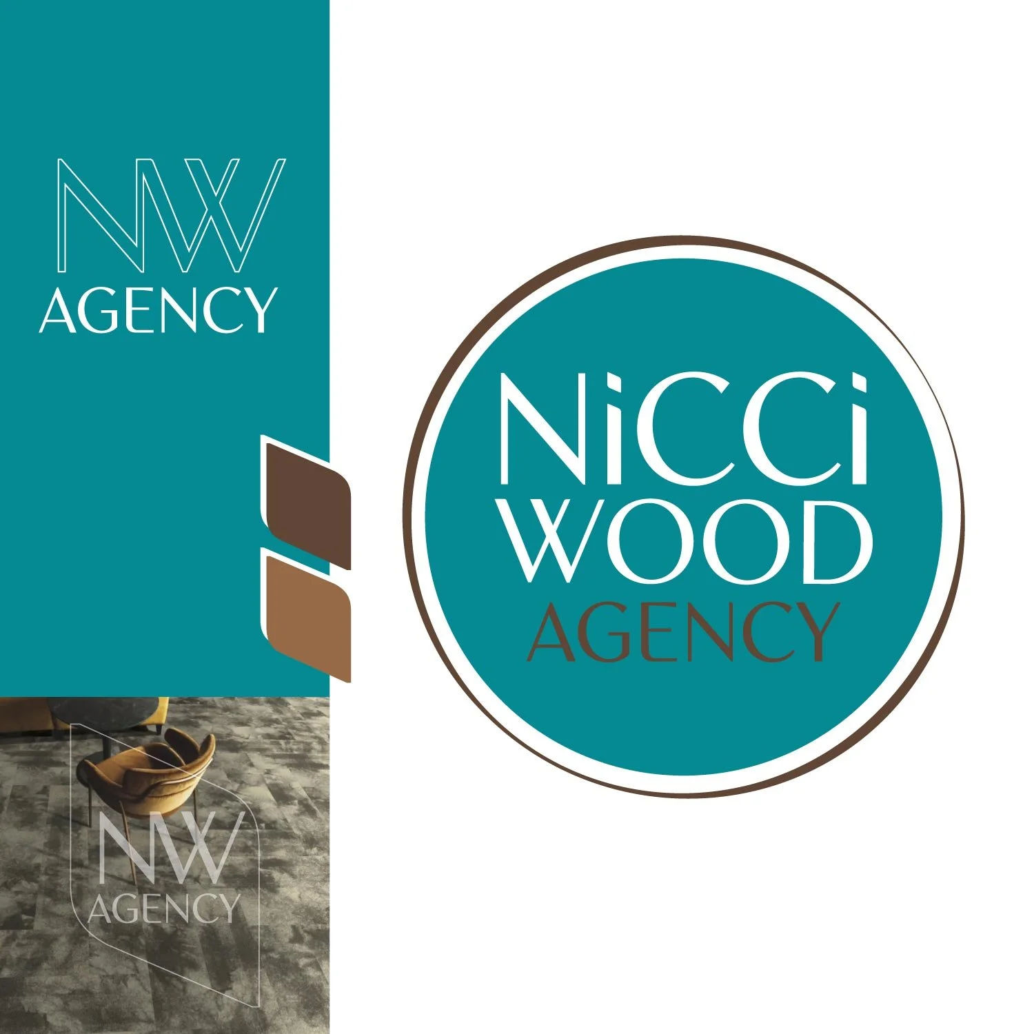 Nicci Wood Agency branding designed by Perth Freelance Graphic Designer Inspo Graphics & Design