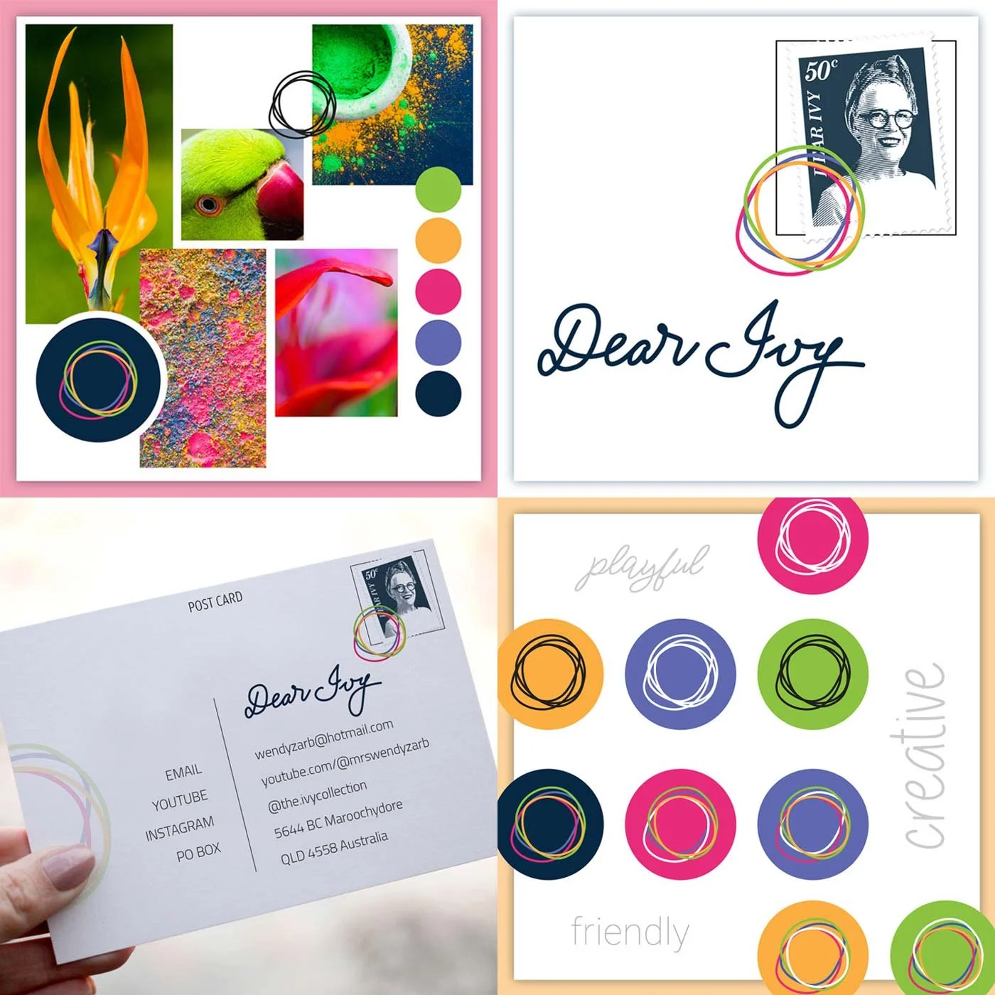 Dear Ivy logo design and stationery, designed by Queensland brand designer Creative Bird Design.