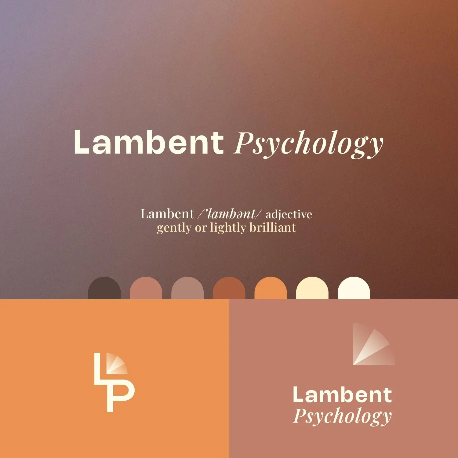 Lambent Psychology branding designed by Light & Day Creative