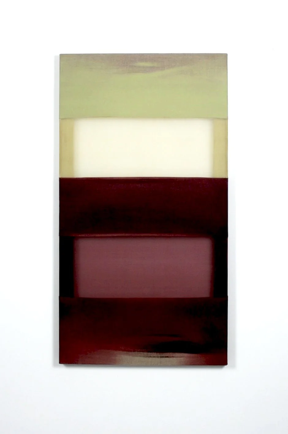 'Fourth Floor', 2025, oil on linen and organza, 130 x 70 cm