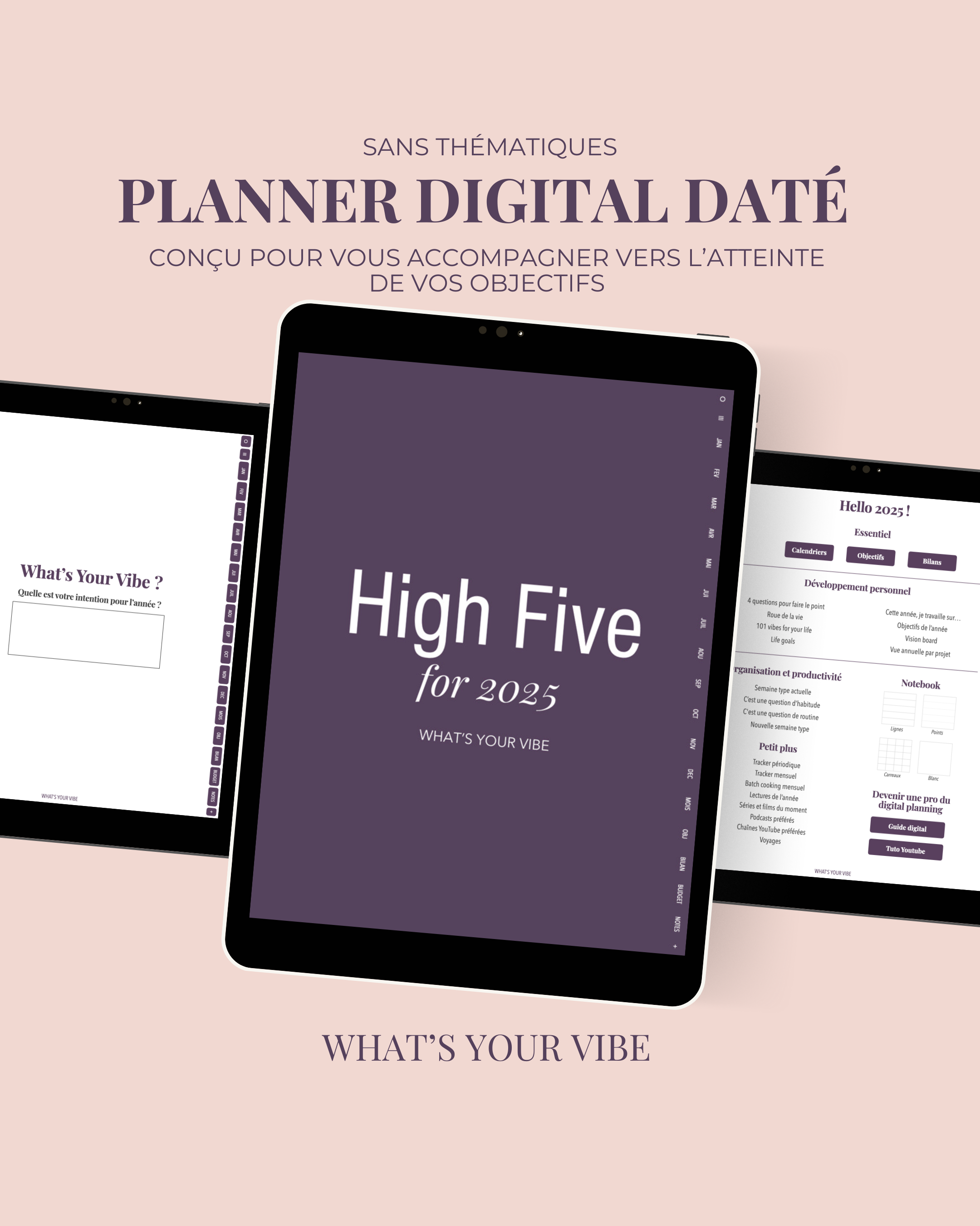 Planner Digital Daté - High Five For 2025 - Sans Thématiques