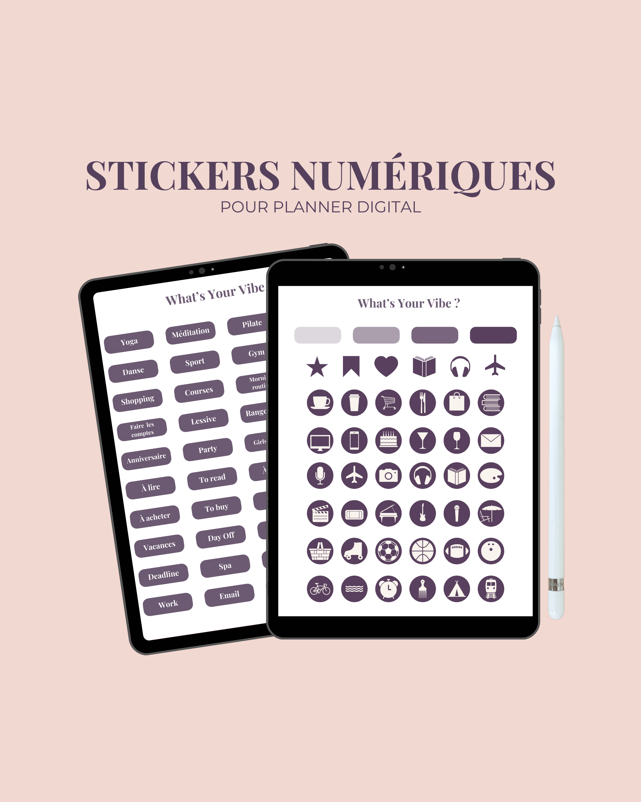 Stickers digitaux - Stickers numériques - Violet