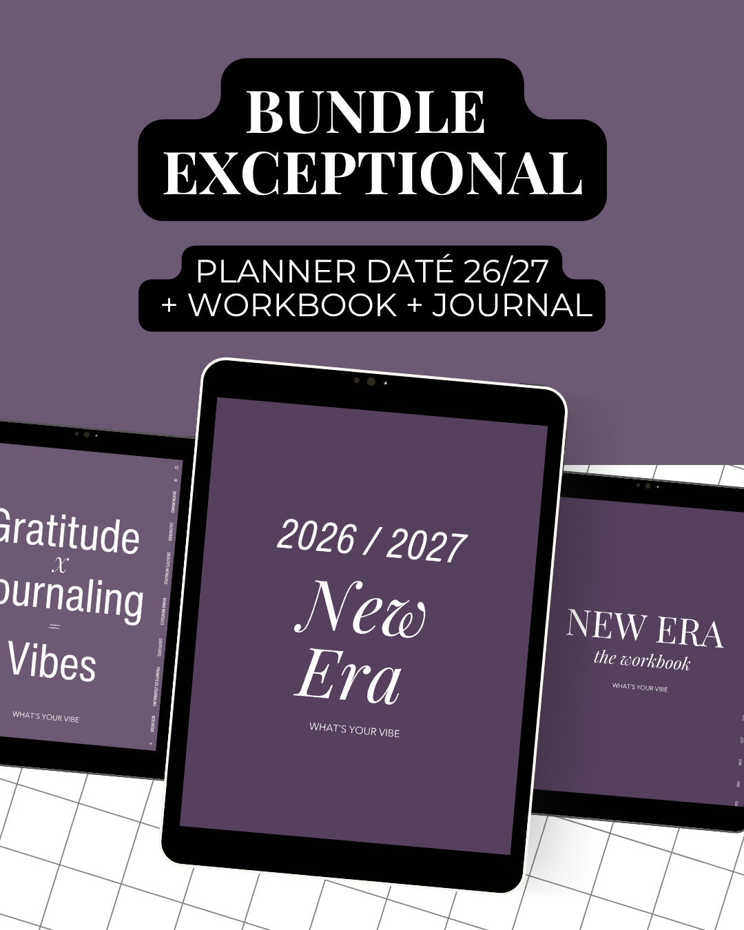 Bundle exceptional - Planner daté 2026/2027 + Workbook + Journal