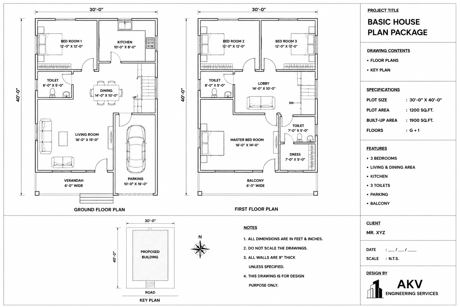 Basic House Plan Package