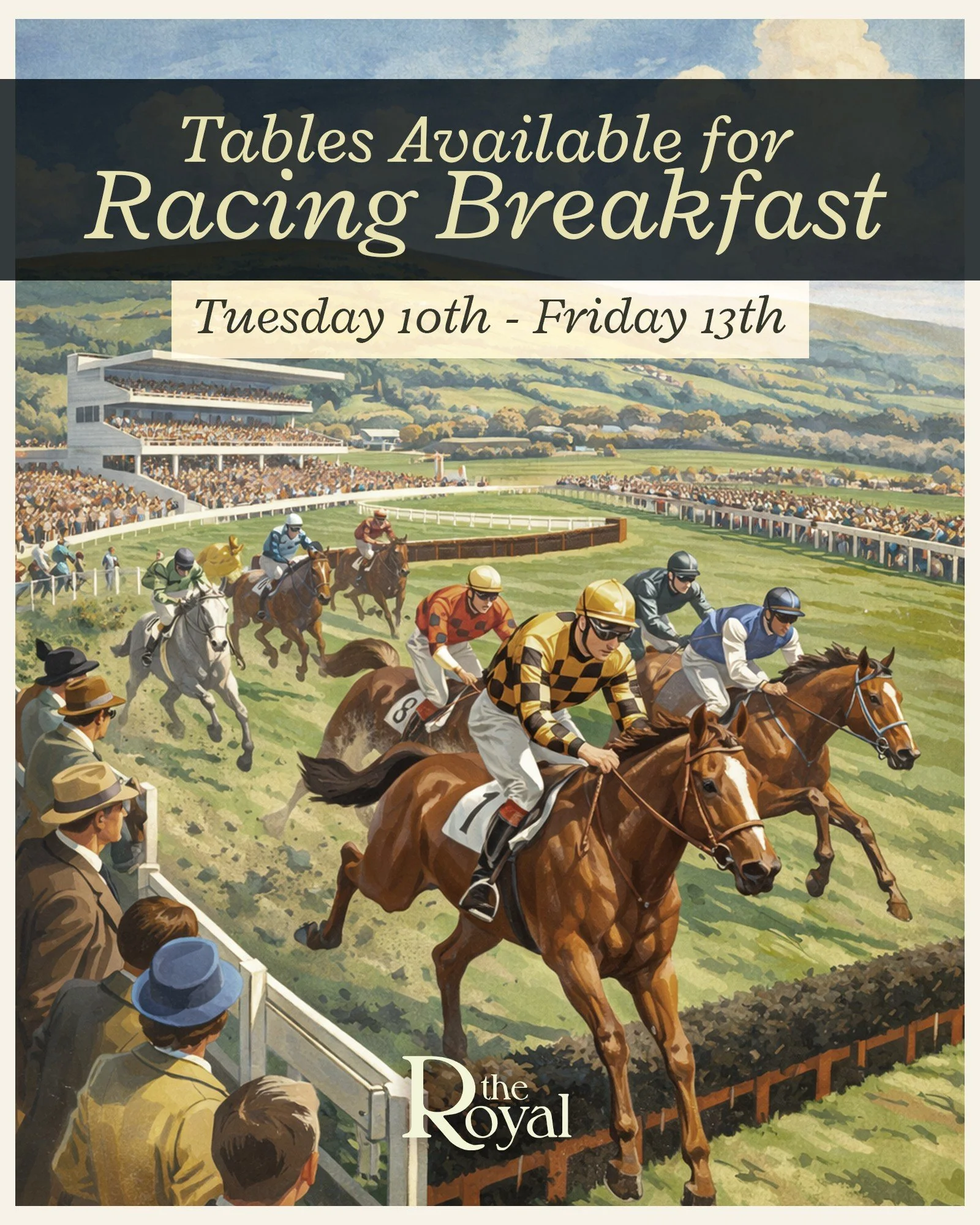 🏇 Cheltenham Festival Week | 10th to 13th March 🏇

Race week is almost here and we will be opening from 9.00am every day with breakfast to set you up properly before the first race.

Settle into warm, cosy surroundings and catch all the Cheltenham 