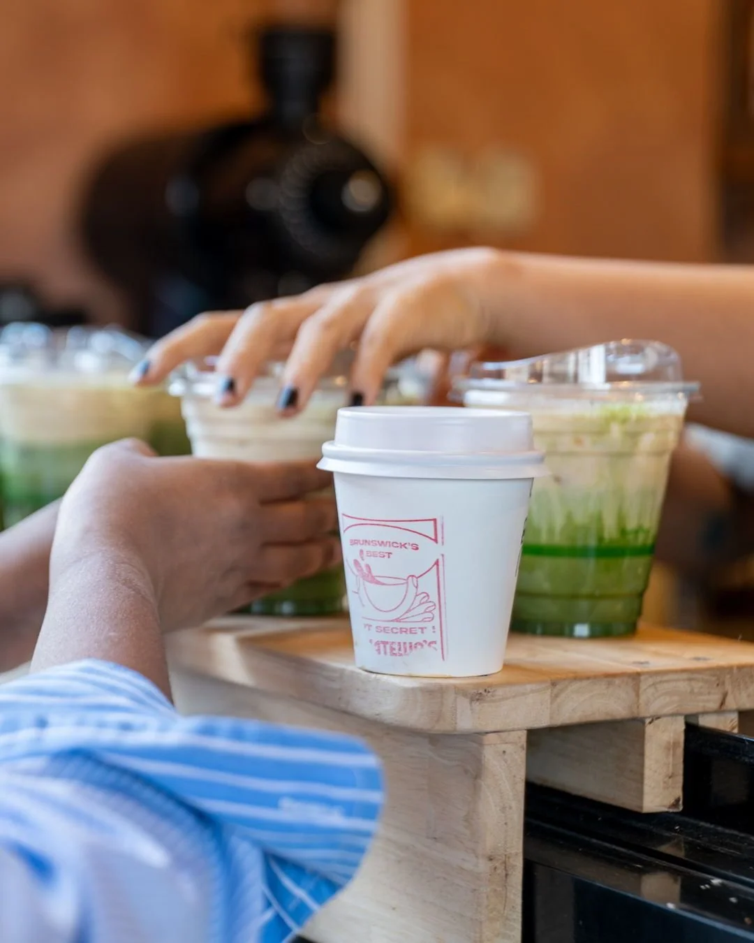 We&rsquo;ve got all your drink needs covered &mdash; from coffee, matcha, and cold brew to batch brew and a full range of hot and cold beverages. We&rsquo;ve got you. ☕✨ 
.
.
#brunswick#matcha#donatelllos#coffee