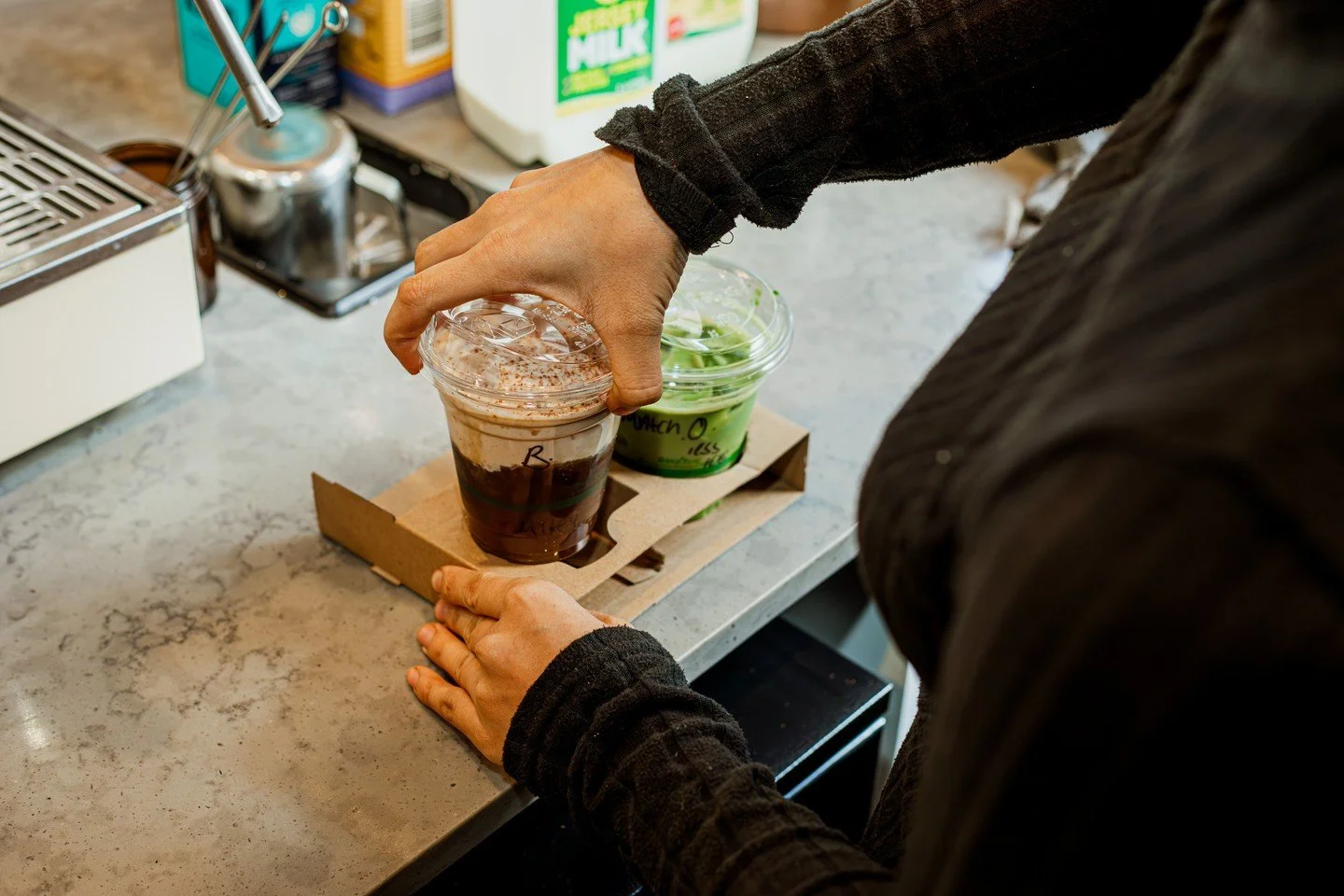The Brunny combines refreshing cold brew, our own banana syrup, and a luscious banana cream. It remains a favourite  among the team.
.
.
#brunswick#matcha#donatelllos#coffee