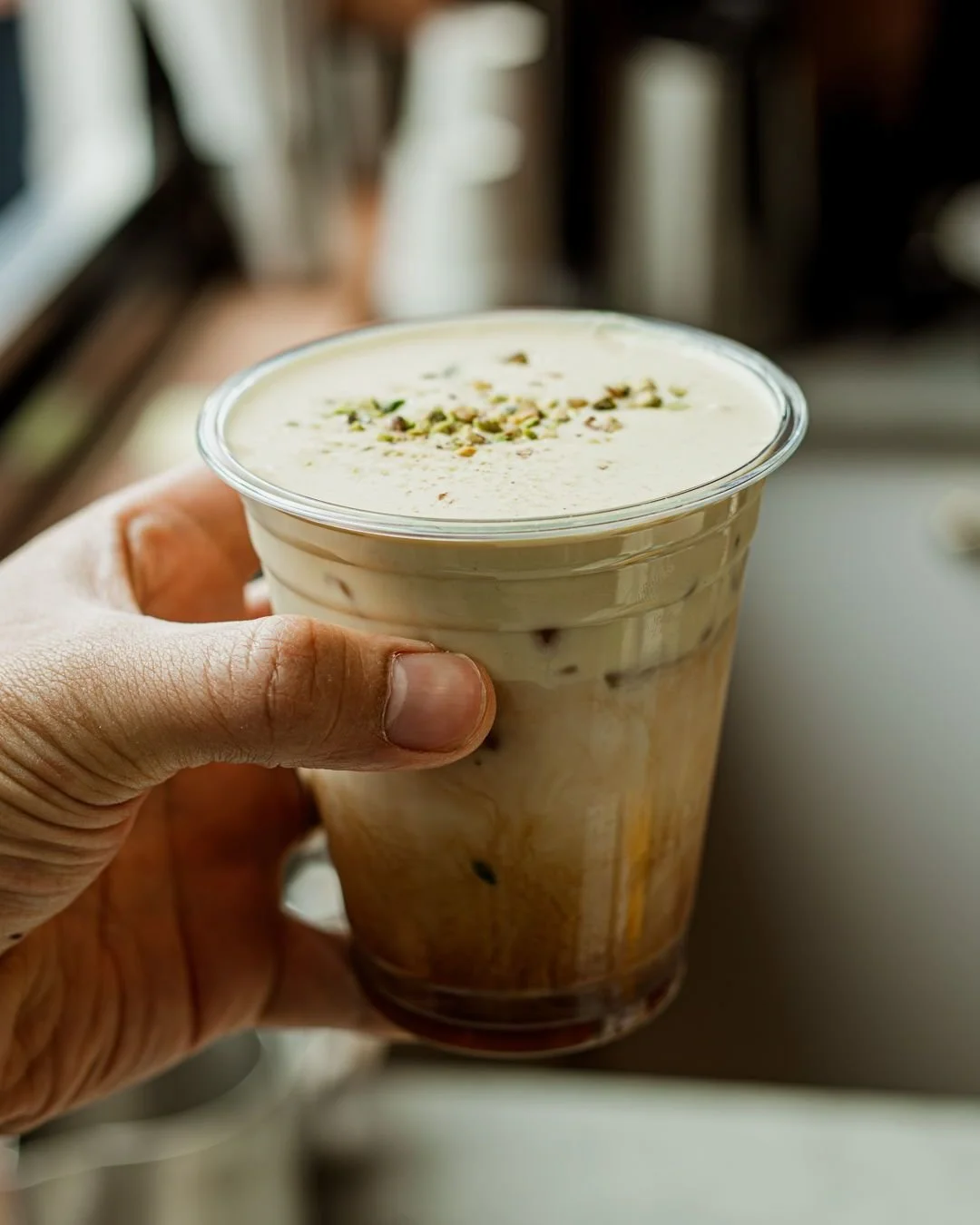 pistachio cream latte is our team's current favourite  pick-me-up. 
.
.
#PistachioLatte #TeamFavorites #CoffeeLovers #CreamyDelight #LatteLove #CafeStyle #CoffeeBreak #MorningBrew #CaffeineFix