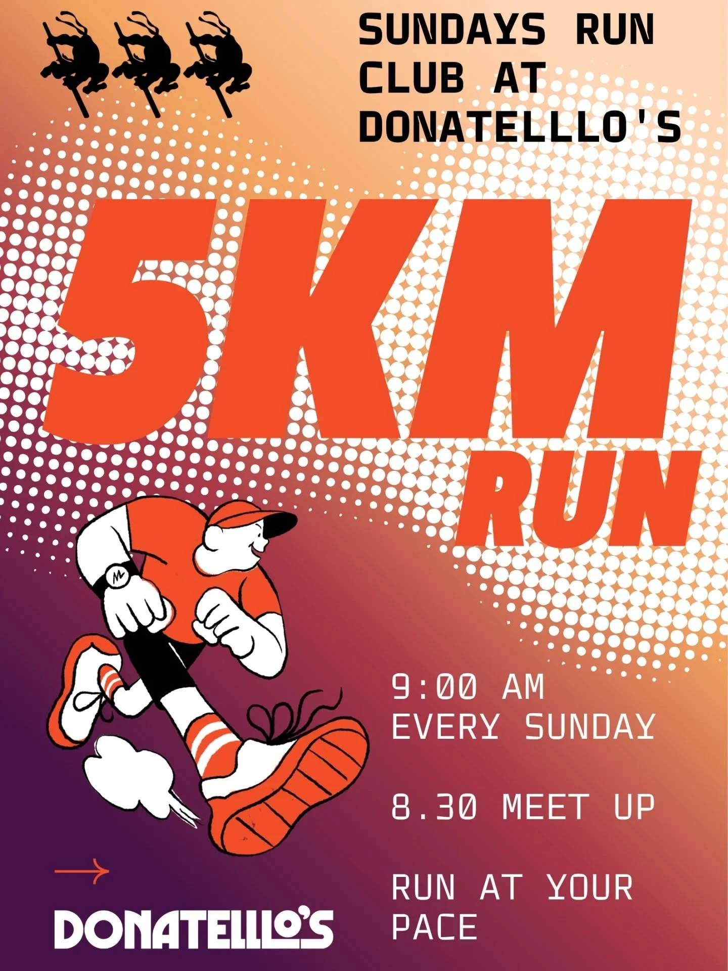Donatelllos run club is back in action 🏃&zwj;♀️🏃&zwj;♂️🏃&zwj;♀️🏃&zwj;♀️🏃&zwj;♂️starting this Sunday 🙌