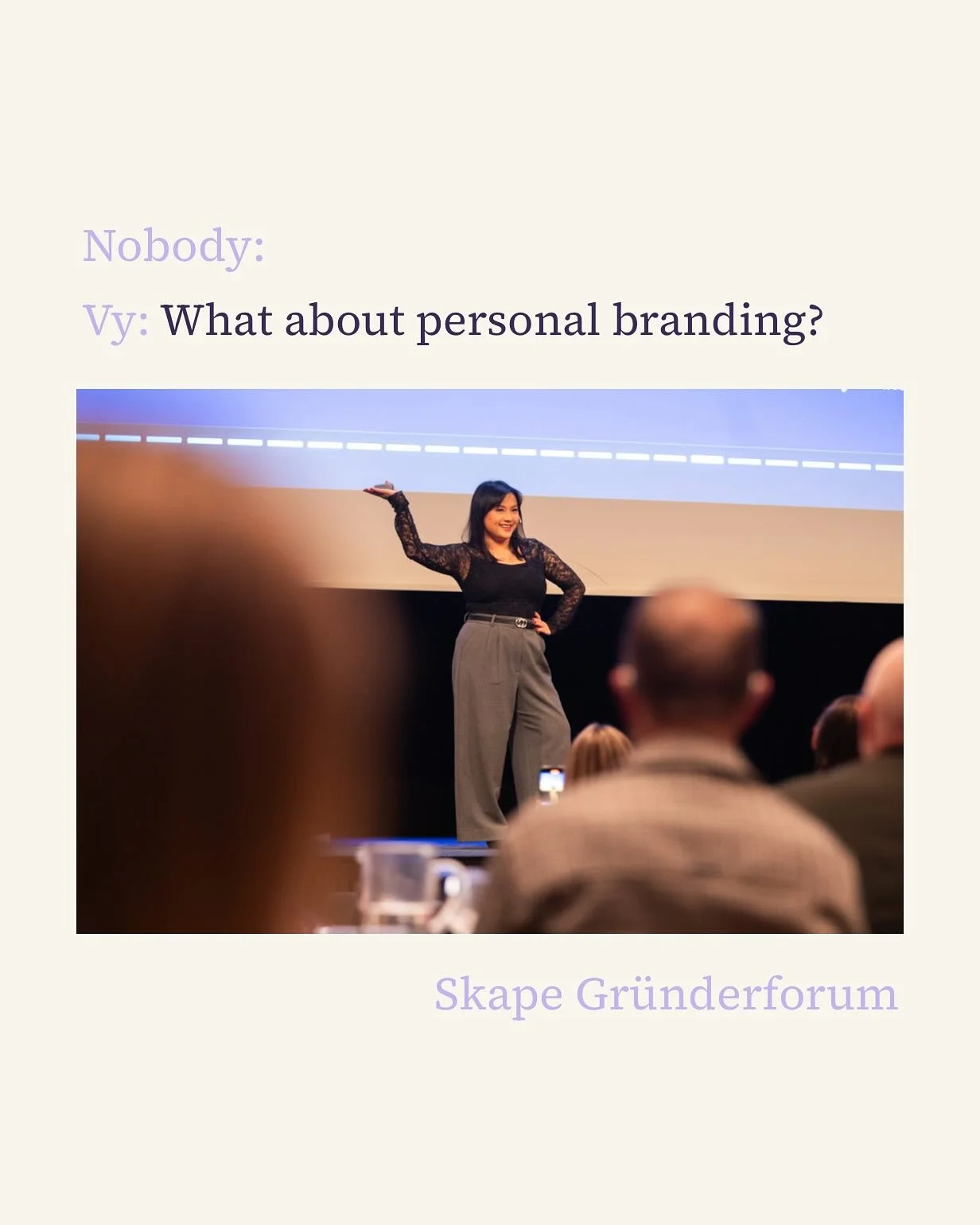 Personal branding might seem random, but in a world taken over by AI, it’s your secret weapon for building trust. ⚡️🤖
🎤 Big shoutout to Reidun Sofie Ytreland and the team at @skapeetablerersenteret for a great event! Vy was honored to share