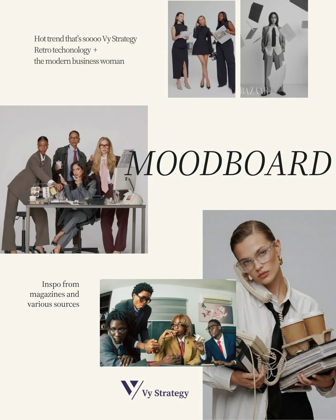 Vy Strategy shoots have never been about stiff, corporate energy 💼 From pink suits to bold studio moments, we keep things human, confident, and a little unexpected 🩷

This time, we tried something new: retrofuturistic vibes ☎️ Think analog tech, of