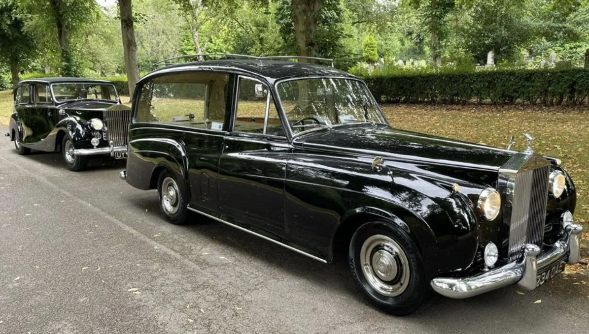 Rolls Royce hearse for hire.