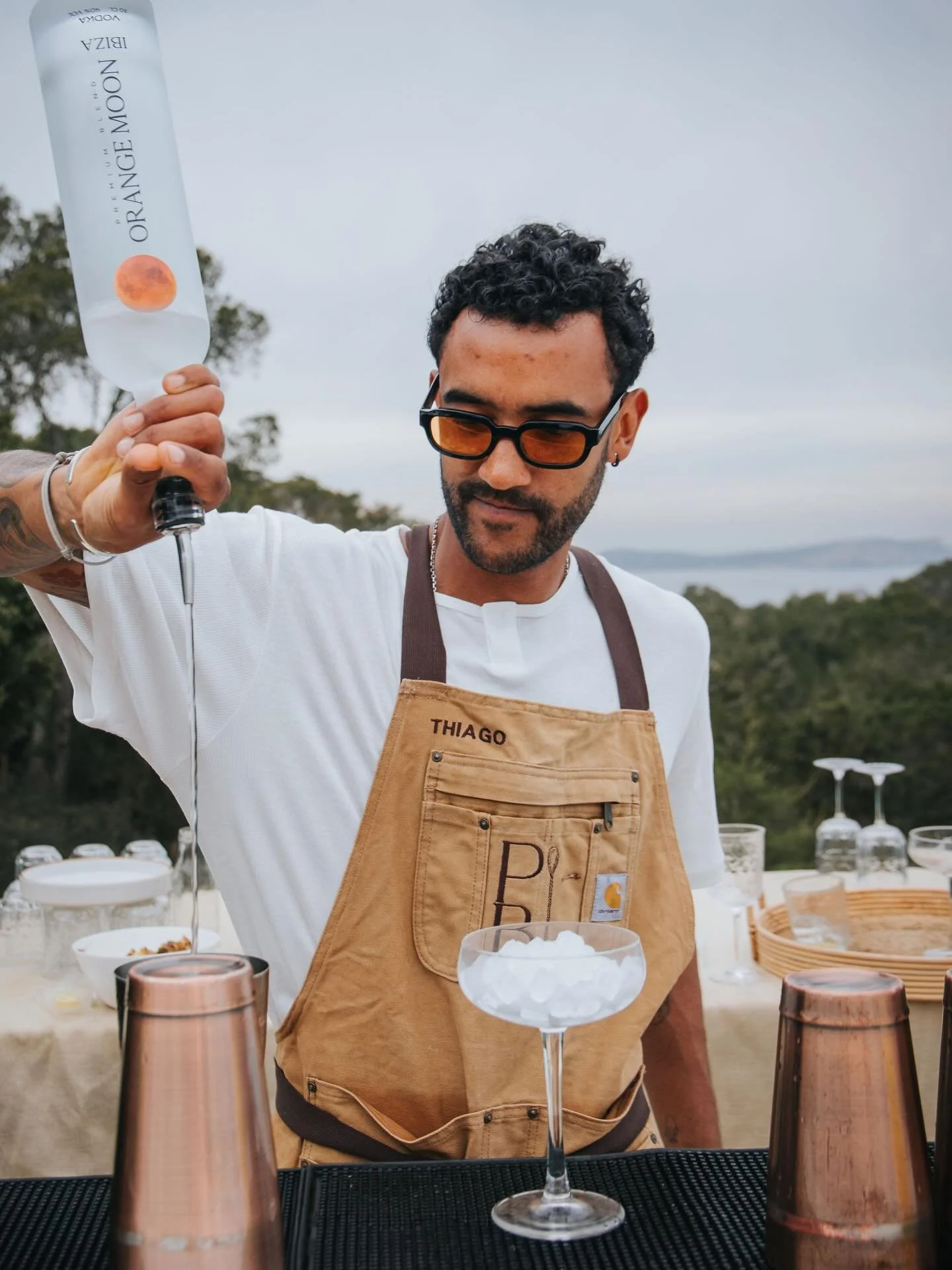 The positivi-tea martini for the @thesayyesclub 🌞

With island @orange_moon_vodka_ibiza combined with a calming chamomile tea infusion, touch of cold pressed pineapple and a squeeze of fresh lemon.

Served at their post Ibiza marathon celebration la