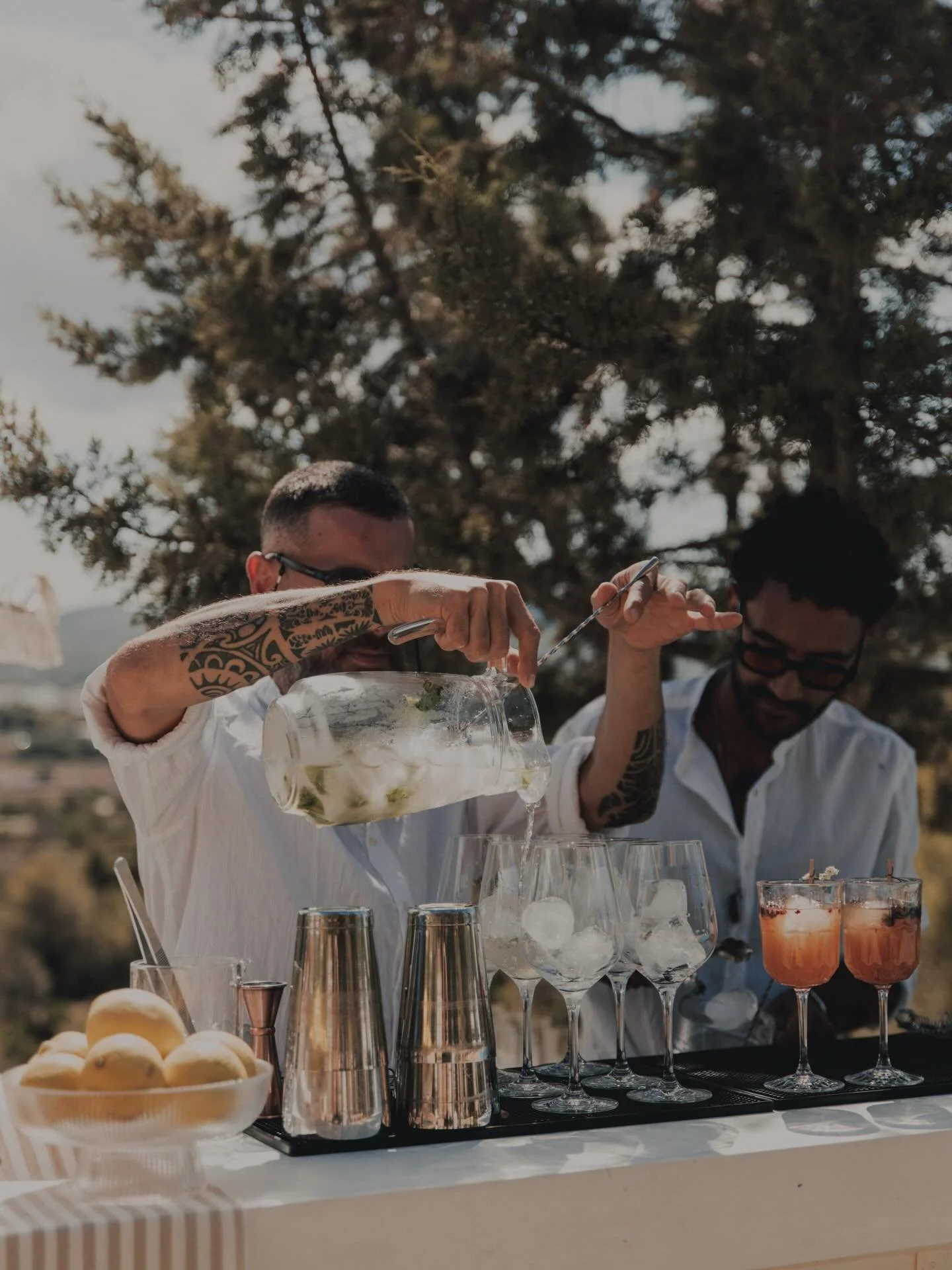 Wedding season incoming 💫

Snaps from Lola &amp; Dan&rsquo;s delightful drinks reception set up in the hills at @canfrareibizavilla

Serving up crisp Hugo Spritzers and our signature seasonal fruit Sangria, as well as other refreshing beverages.

Cr