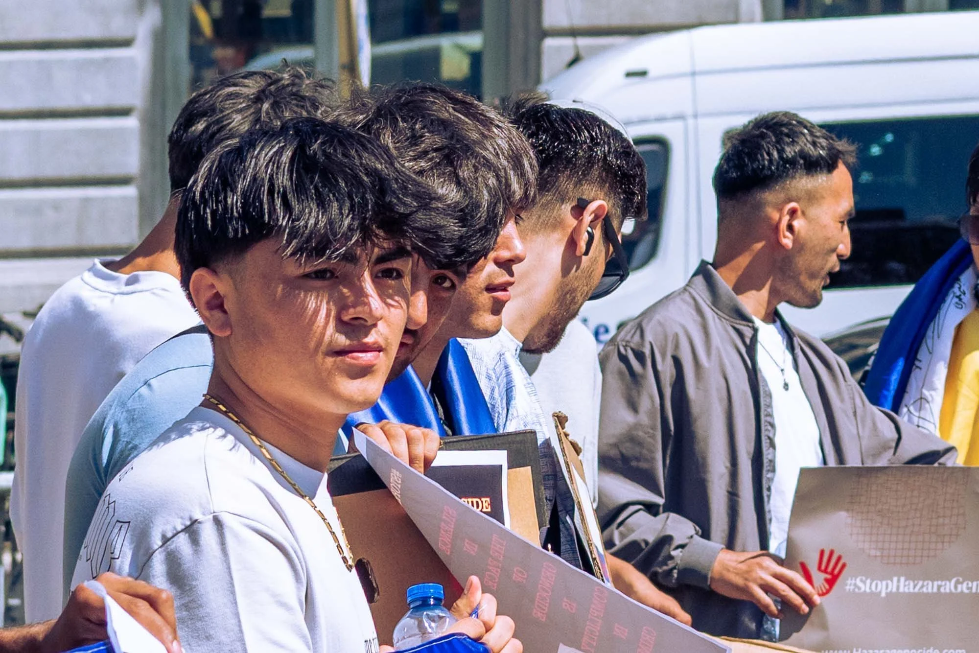 Young Hazara men protest in Brussels – Brussels, July 3, 2025