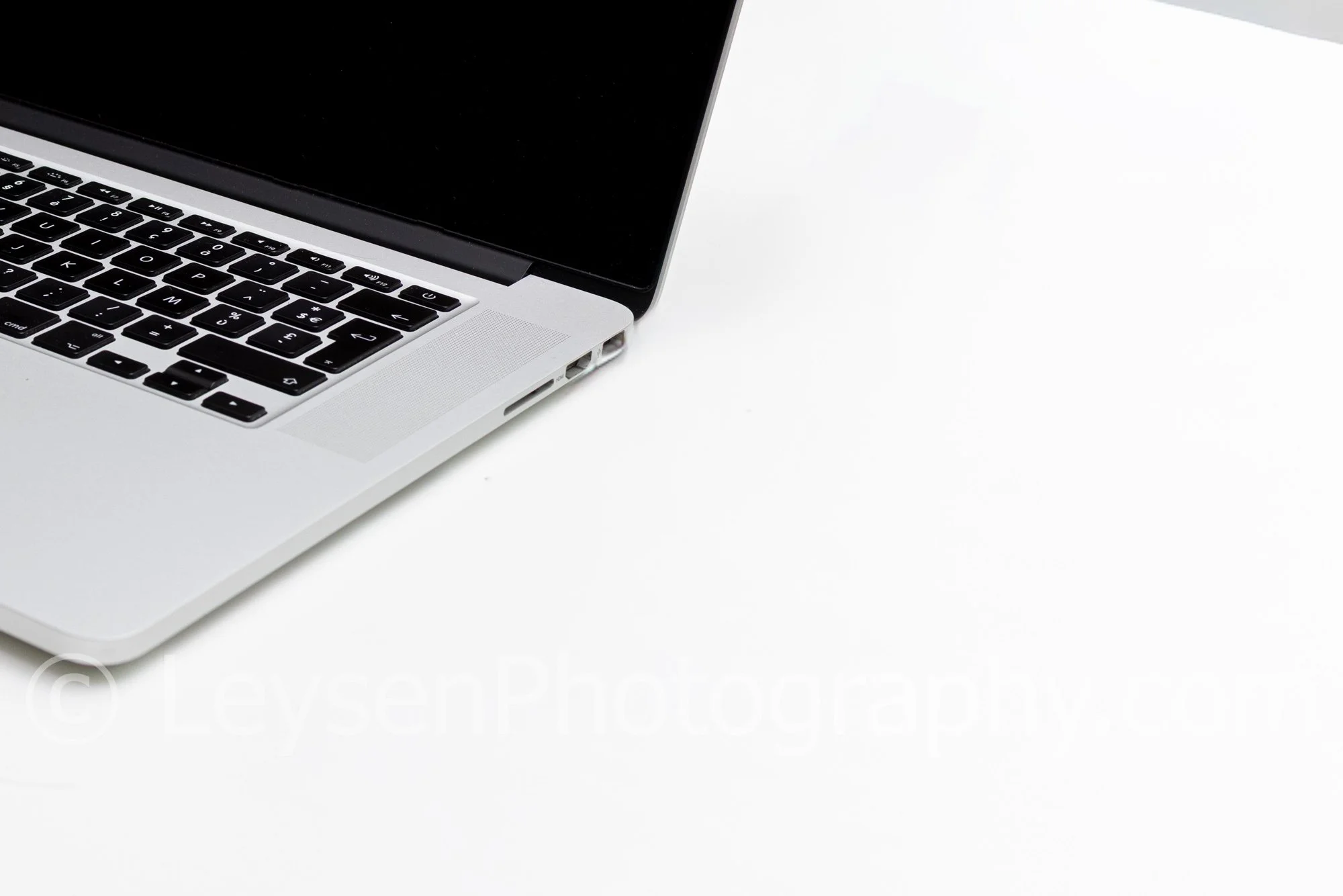 Minimal Laptop Corner Workspace with Copy Space