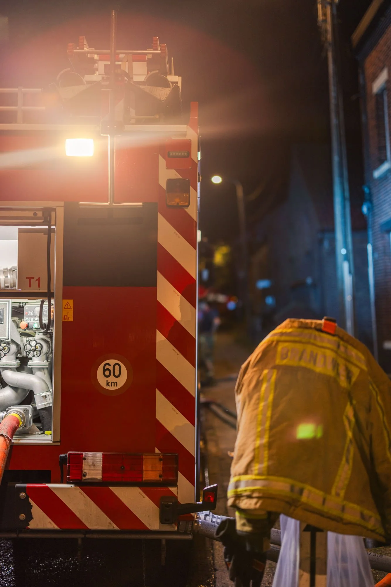 Firefighter Gear and Fire Engine at Tomorrowland Incident Scene - Boom, July 16, 2025