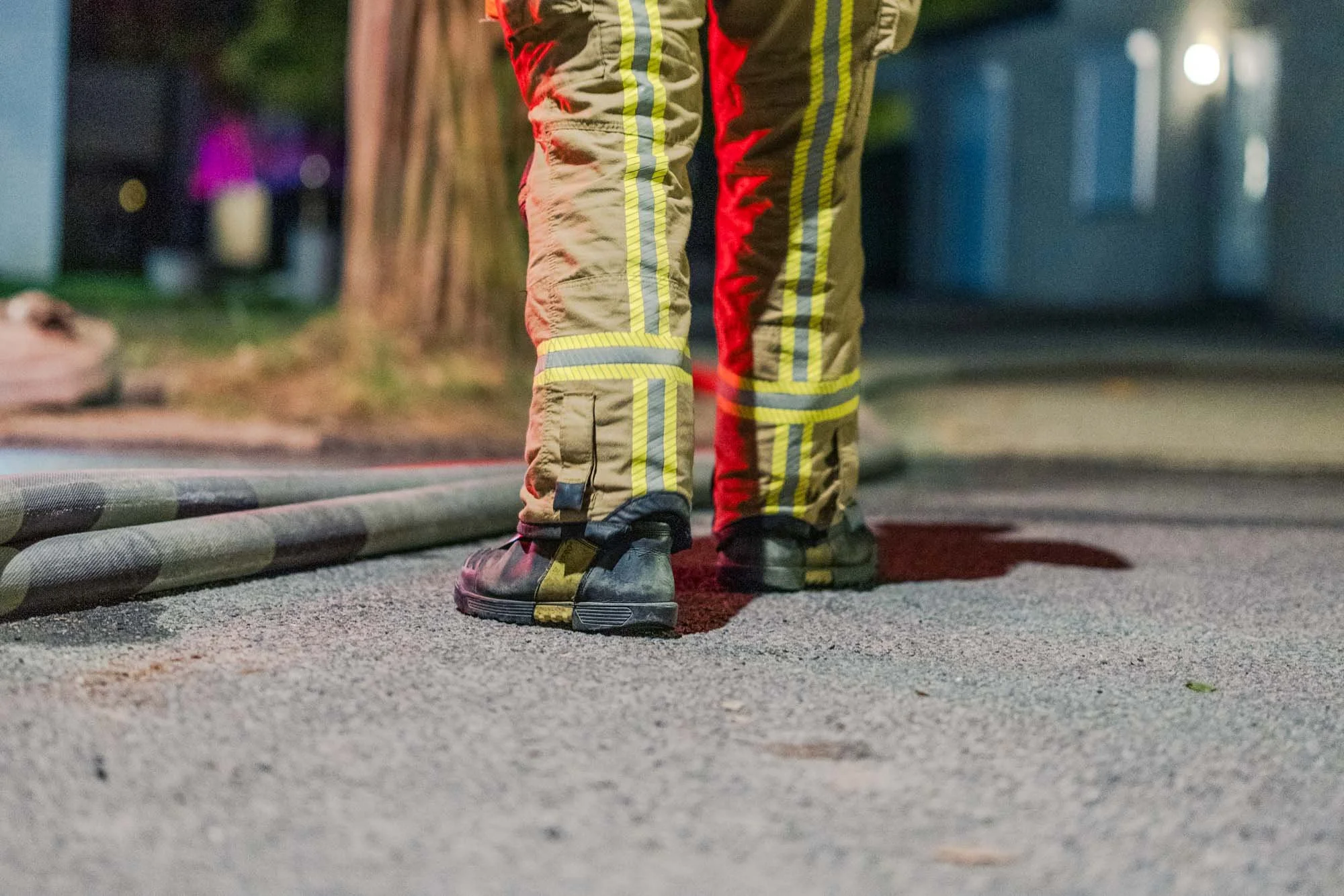 Firefighter on duty at fire near Tomorrowland - Boom, July 16, 2025