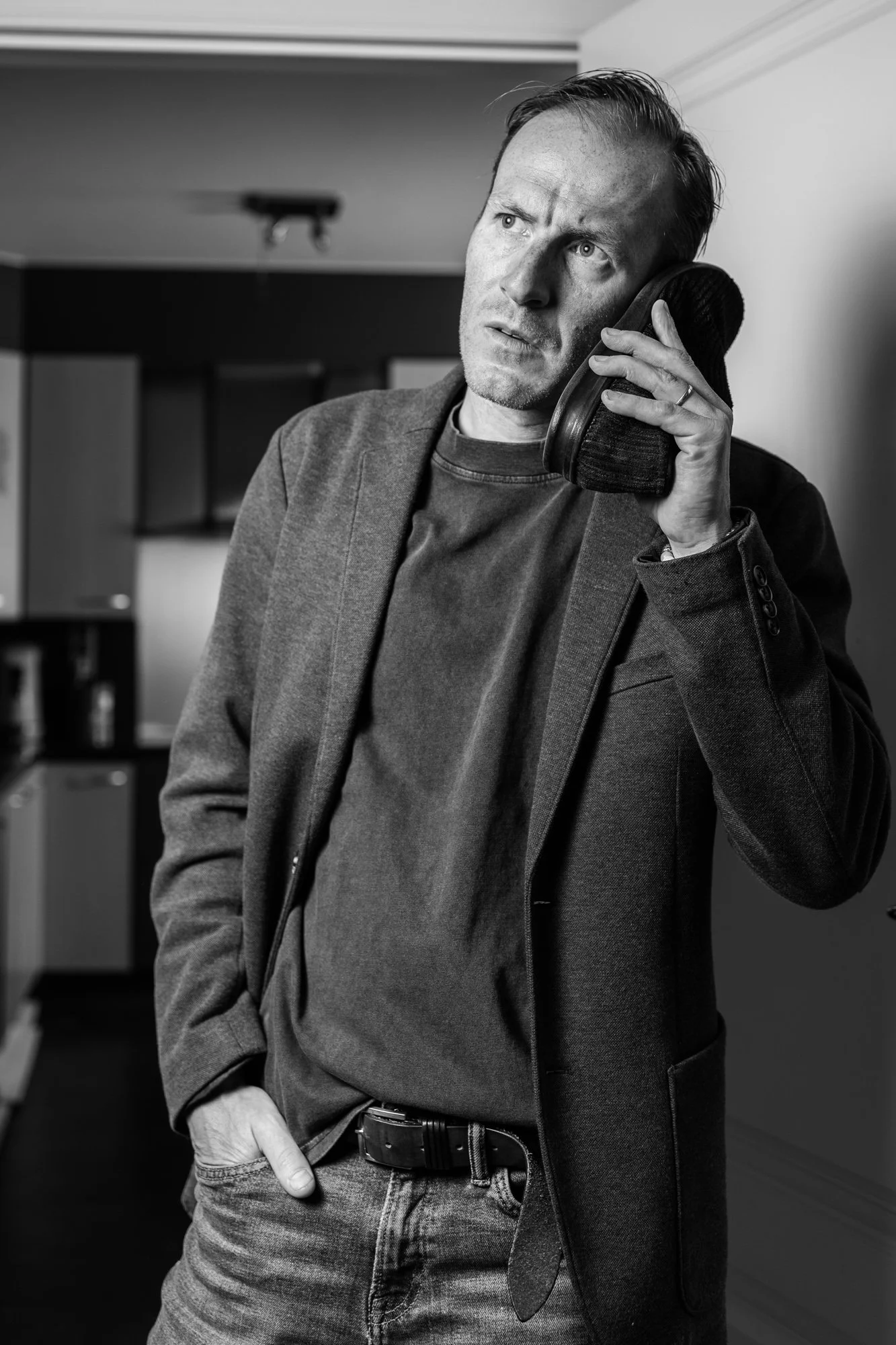 Olivier Leysen branding photographer self portrait black and white