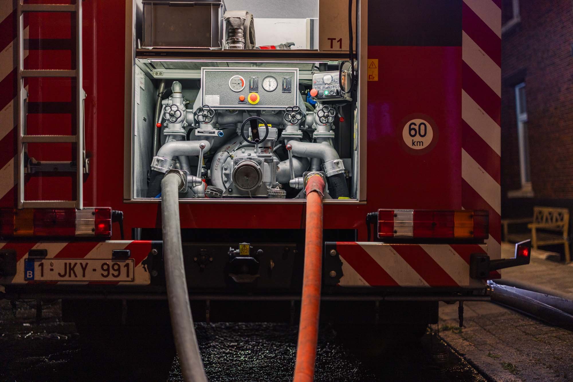 Fire Engine Pump in Action During Tomorrowland Emergency Response - Boom, July 16, 2025
