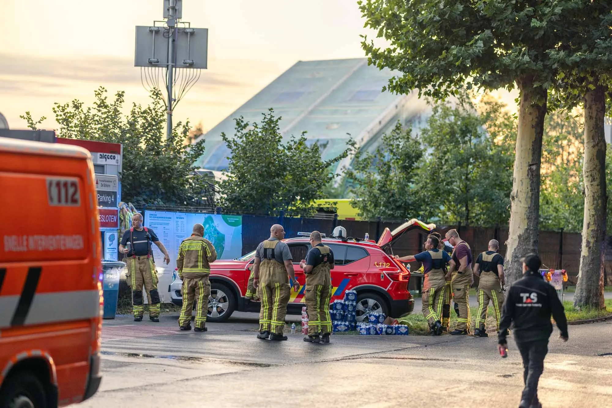 Emergency services on standby outside Tomorrowland festival site - Boom, July 16, 2025