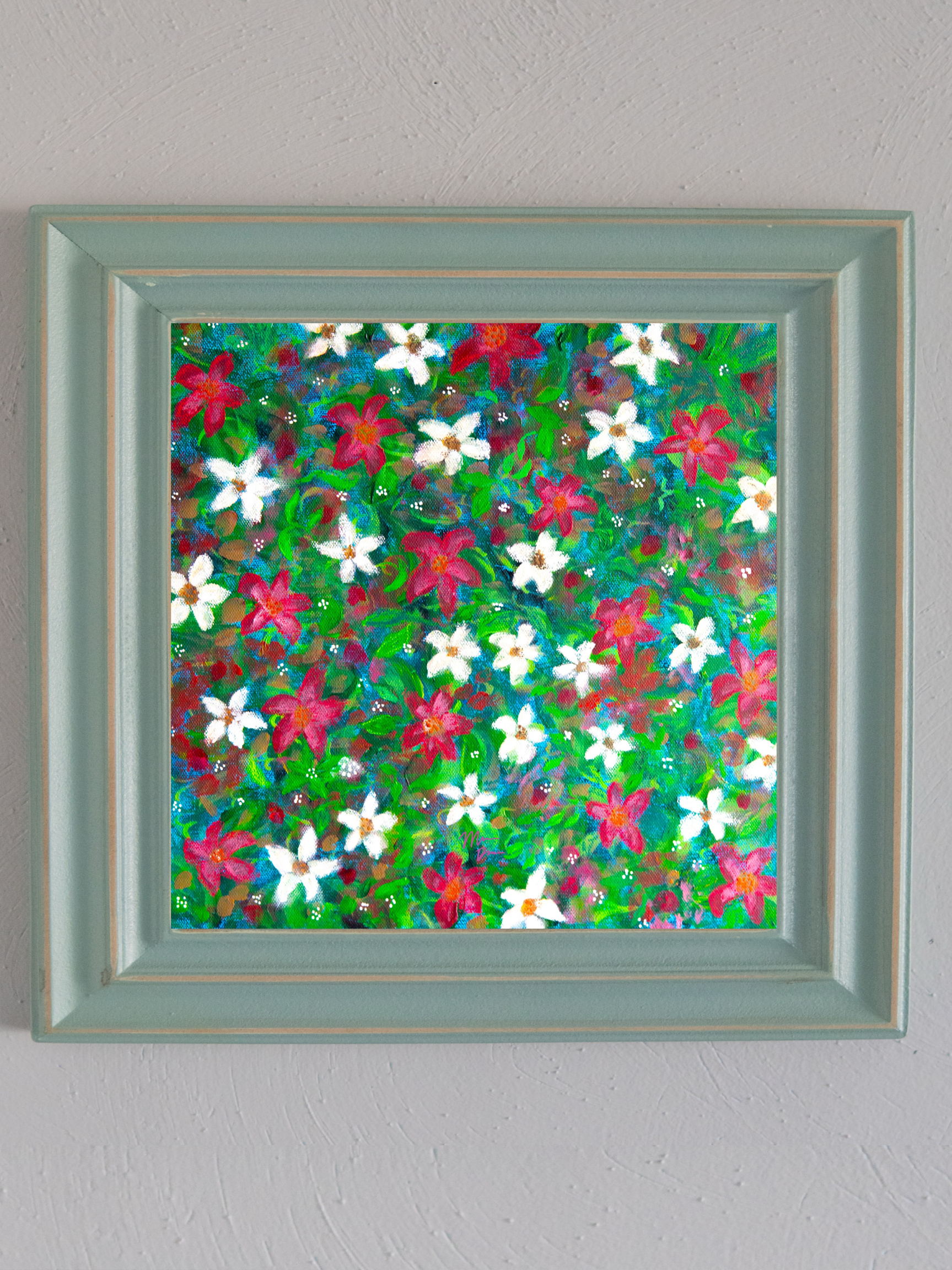 colorful floral scene art print