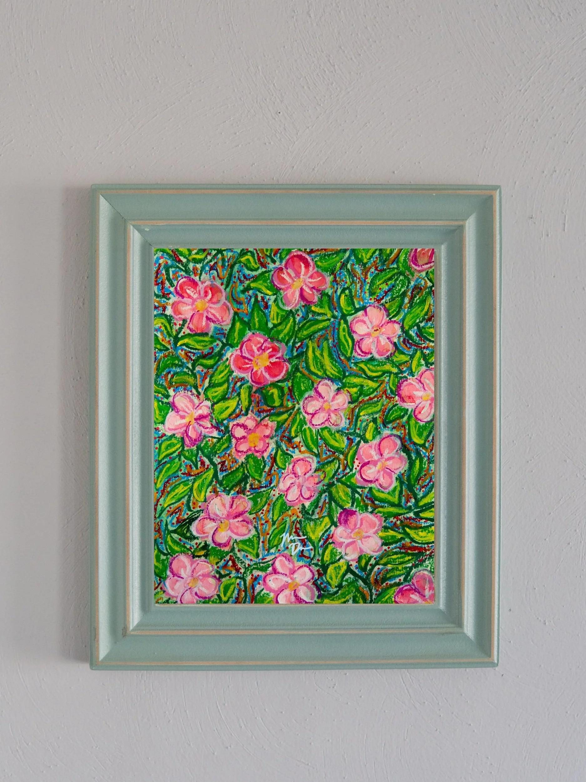chaotic colored floral art print