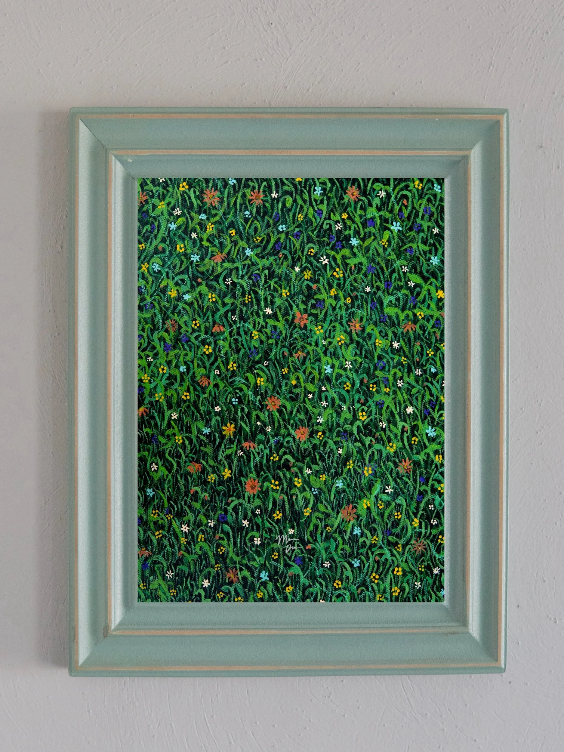 floral grass scene art print