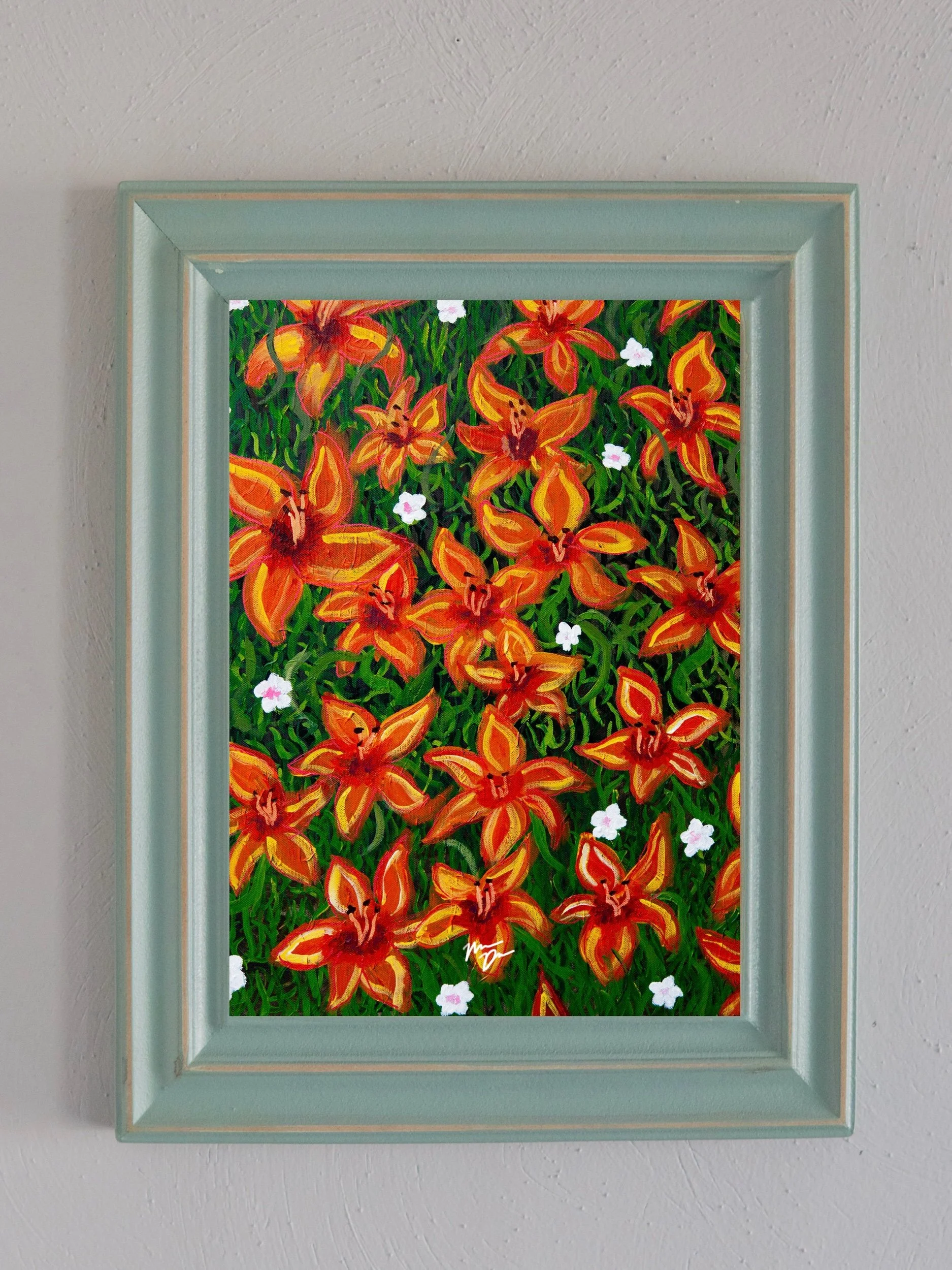 orange day lilies art print