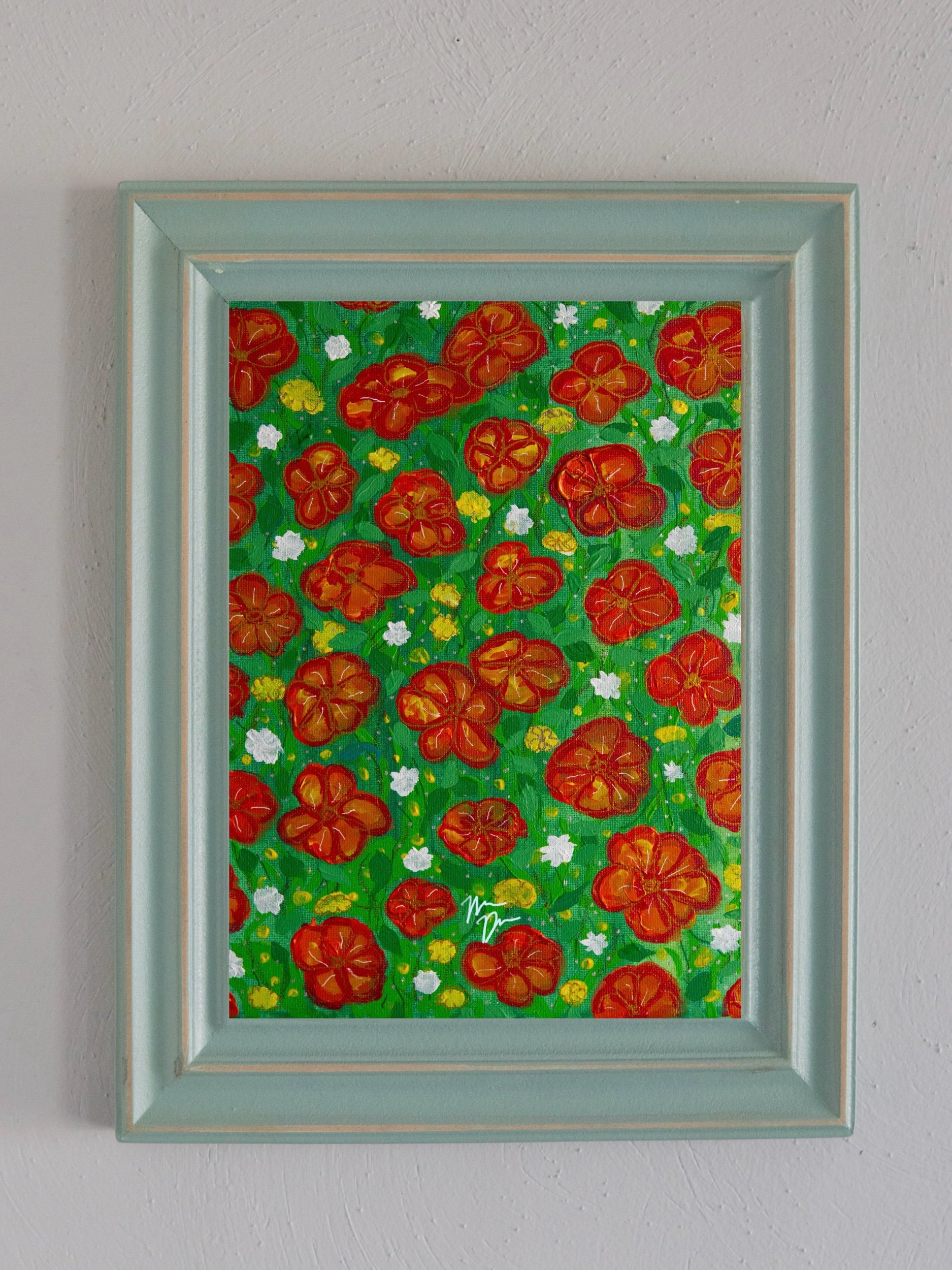 red citrus floral art print