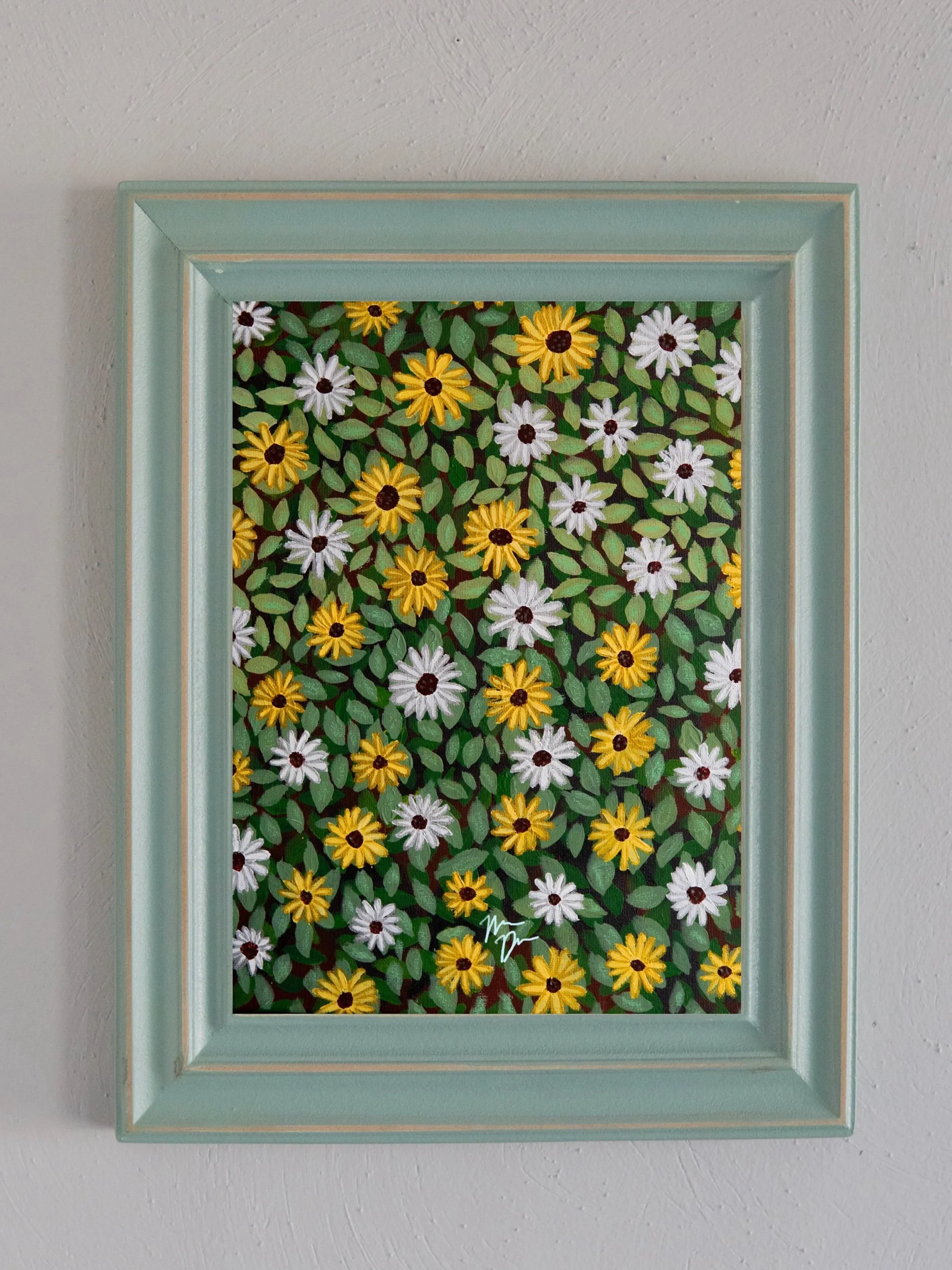 Yellow and White Floral Art Print