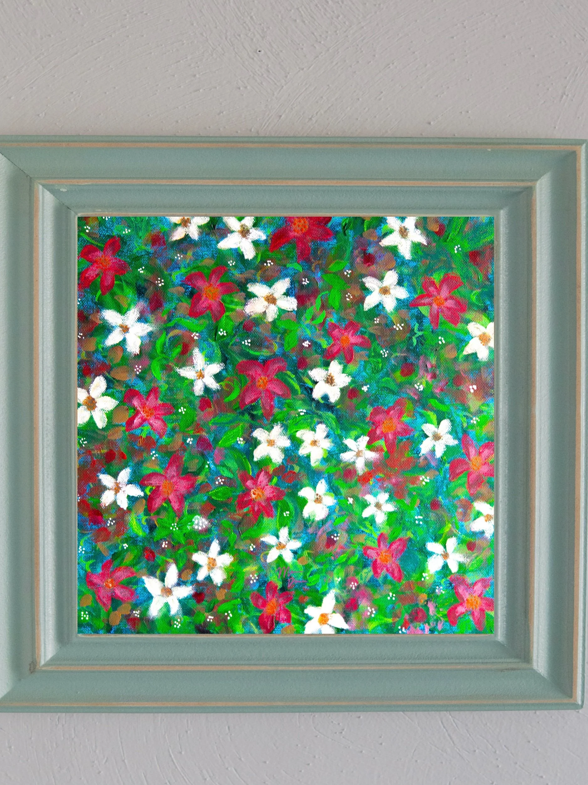 colorful floral scene art print