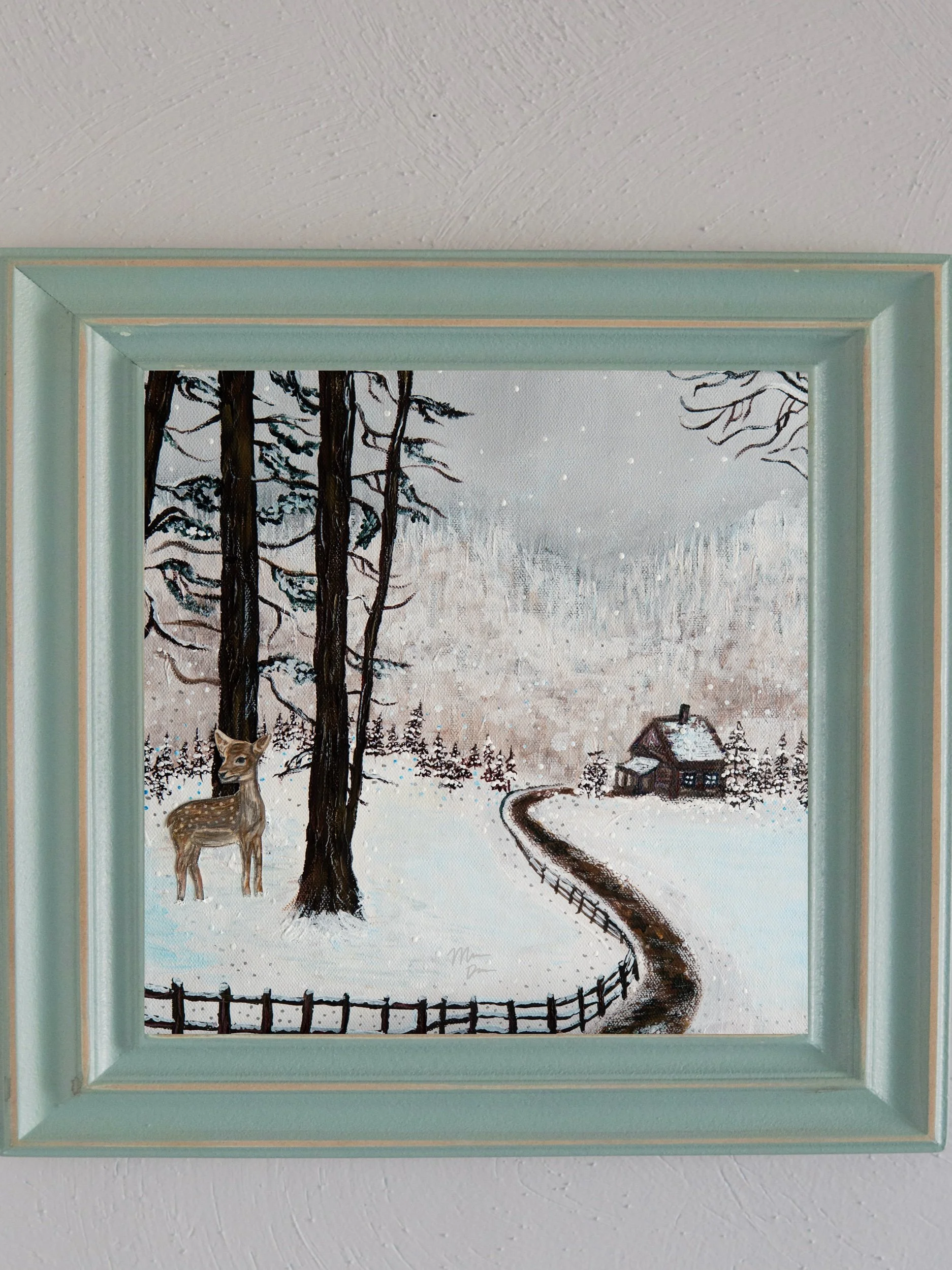 snowy forest art print