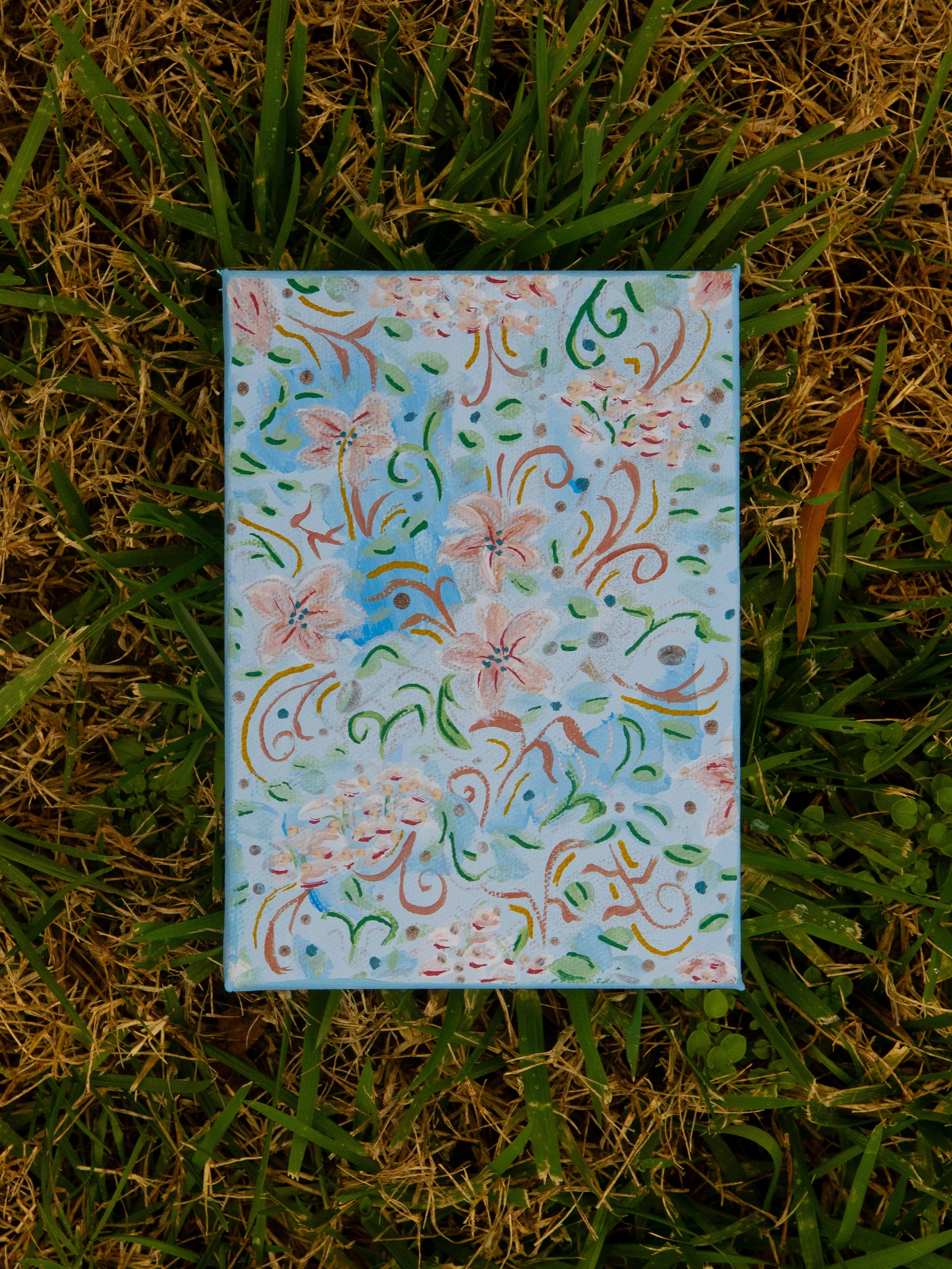 Wintery Florals Original Painting #4