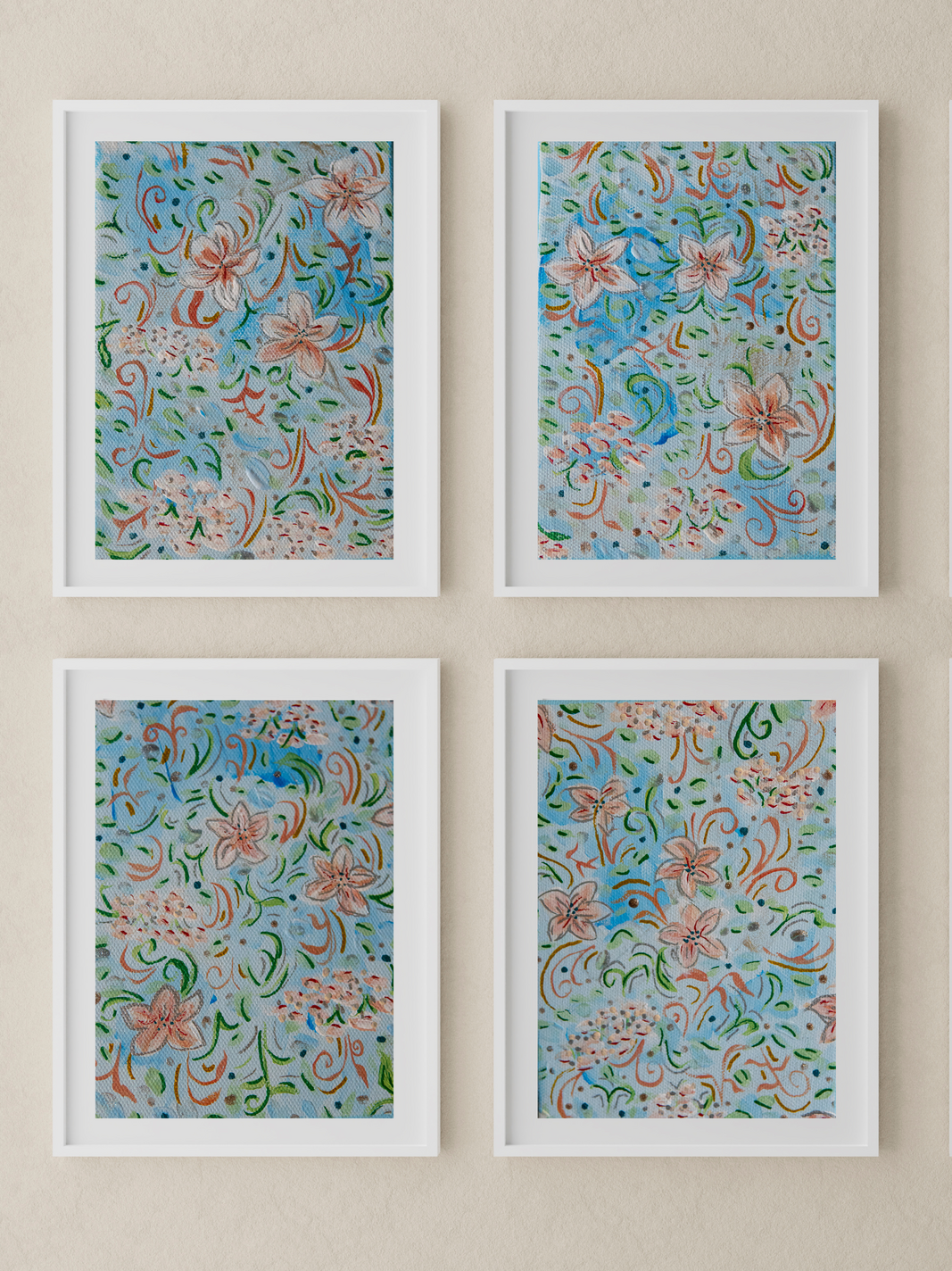 wintery florals art print collection