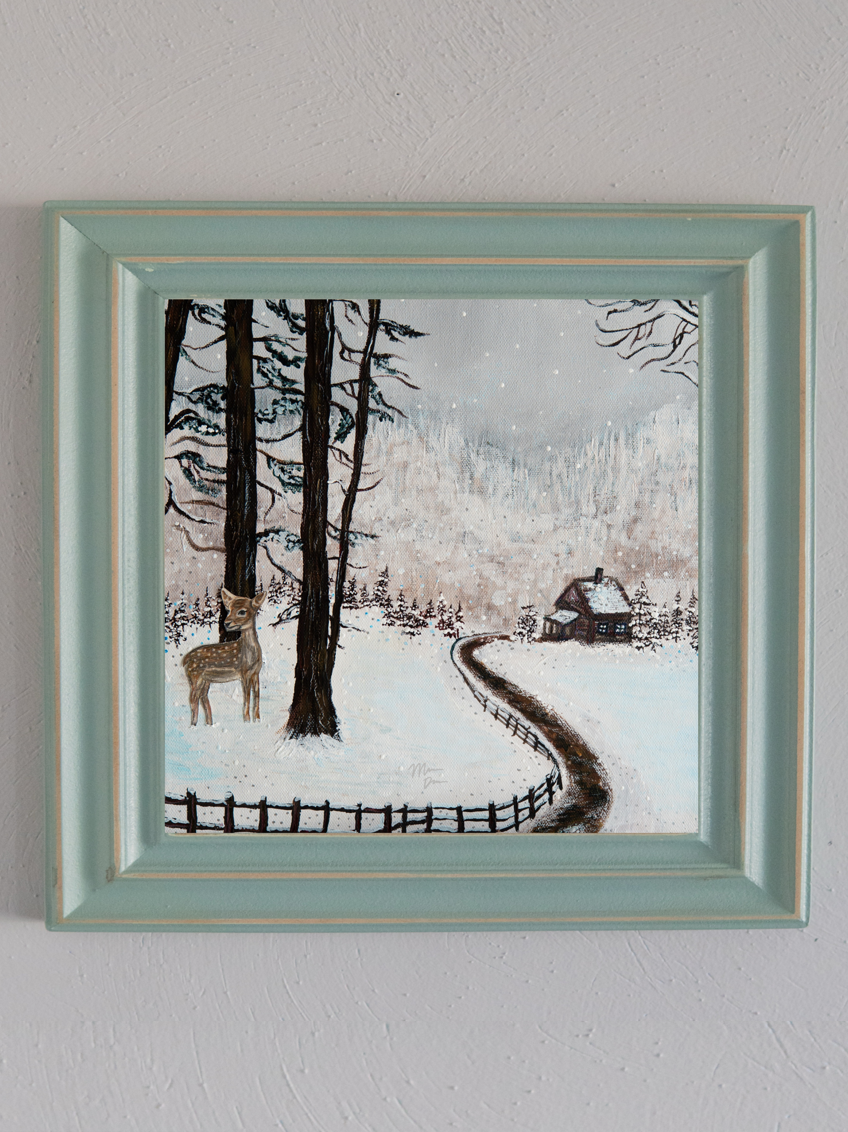 snowy forest art print