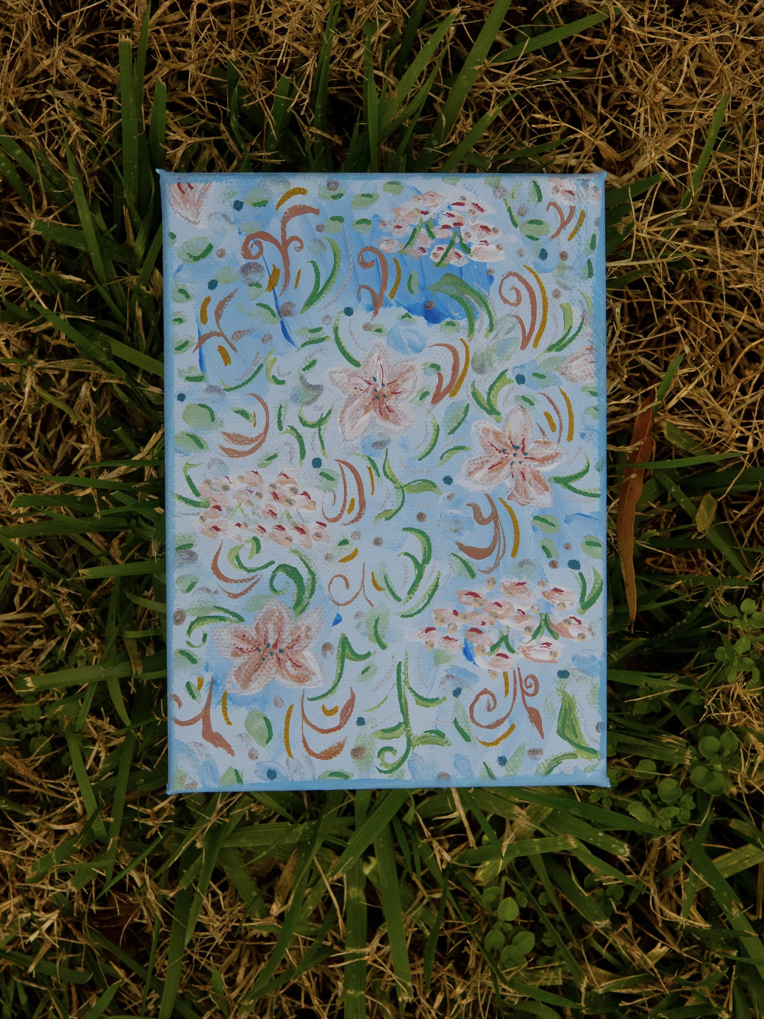 Wintery Florals Original Painting #3