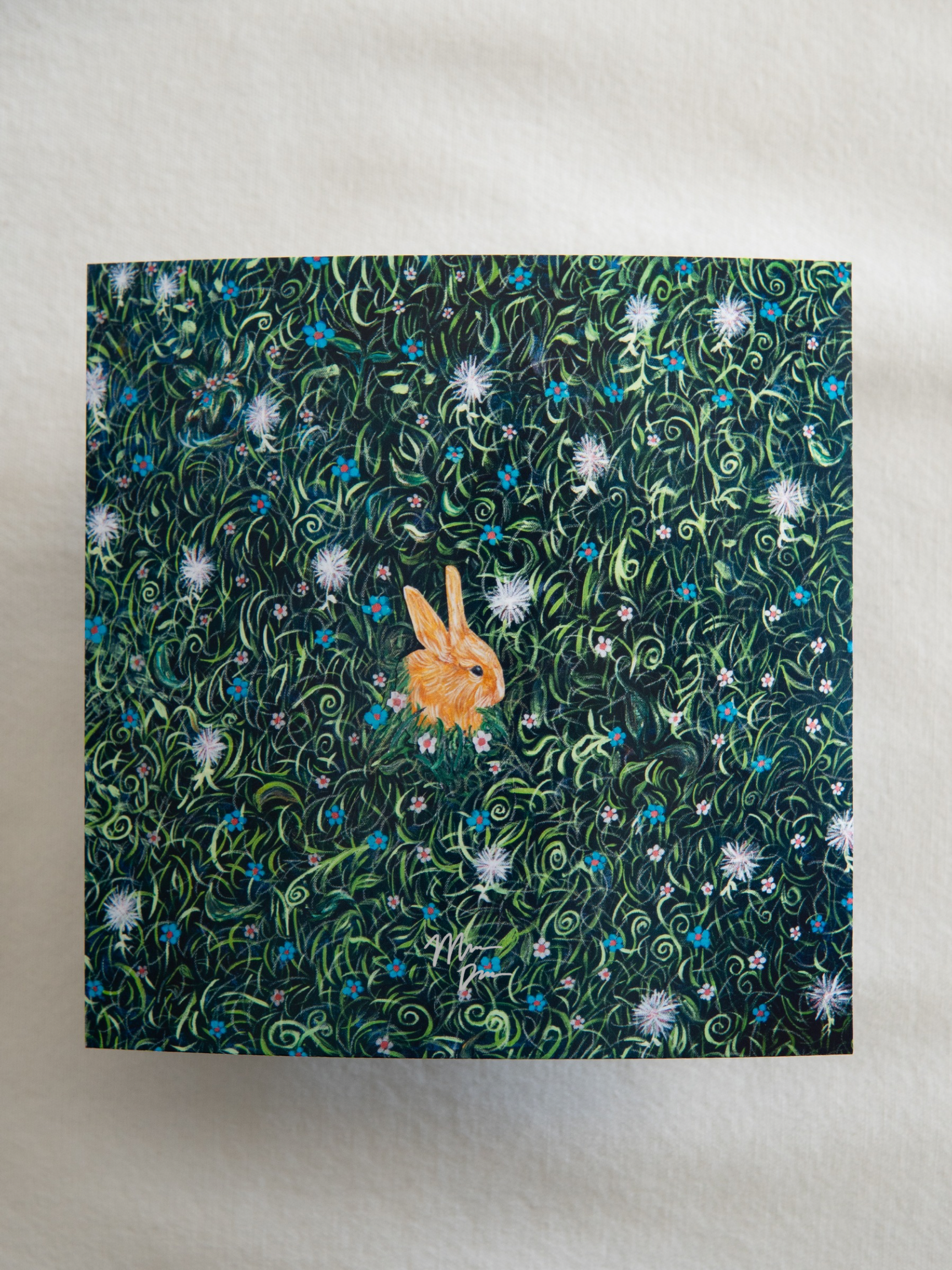 bunny in a flower field art print