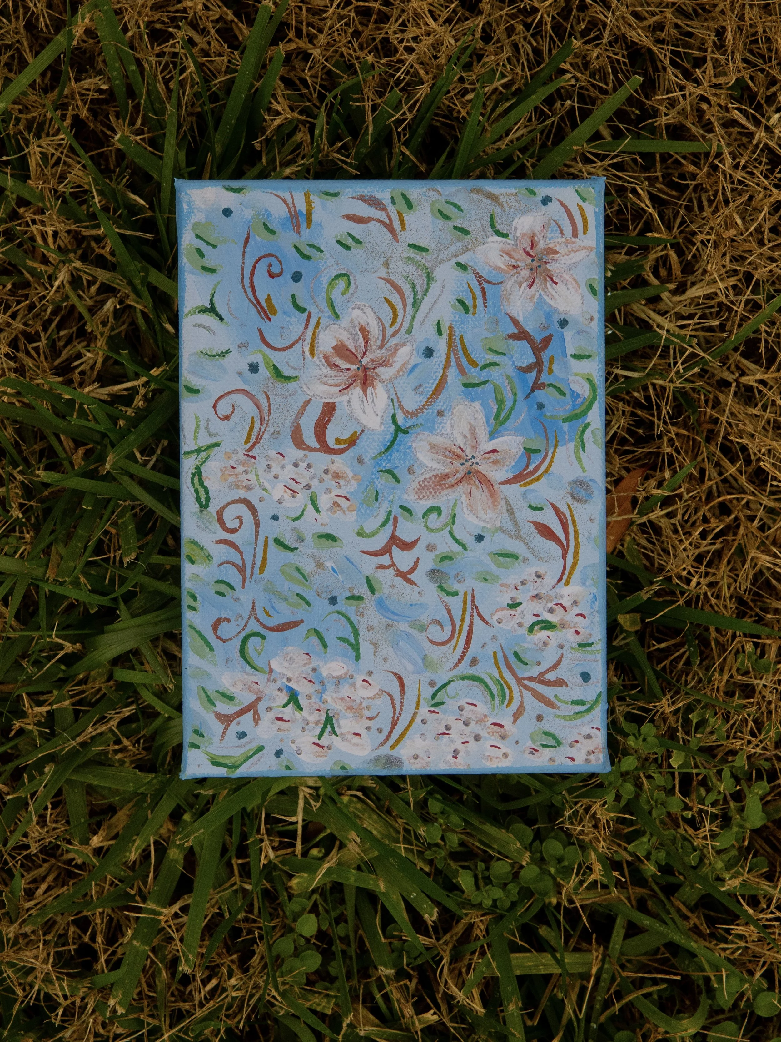 Wintery Florals Original Painting #1