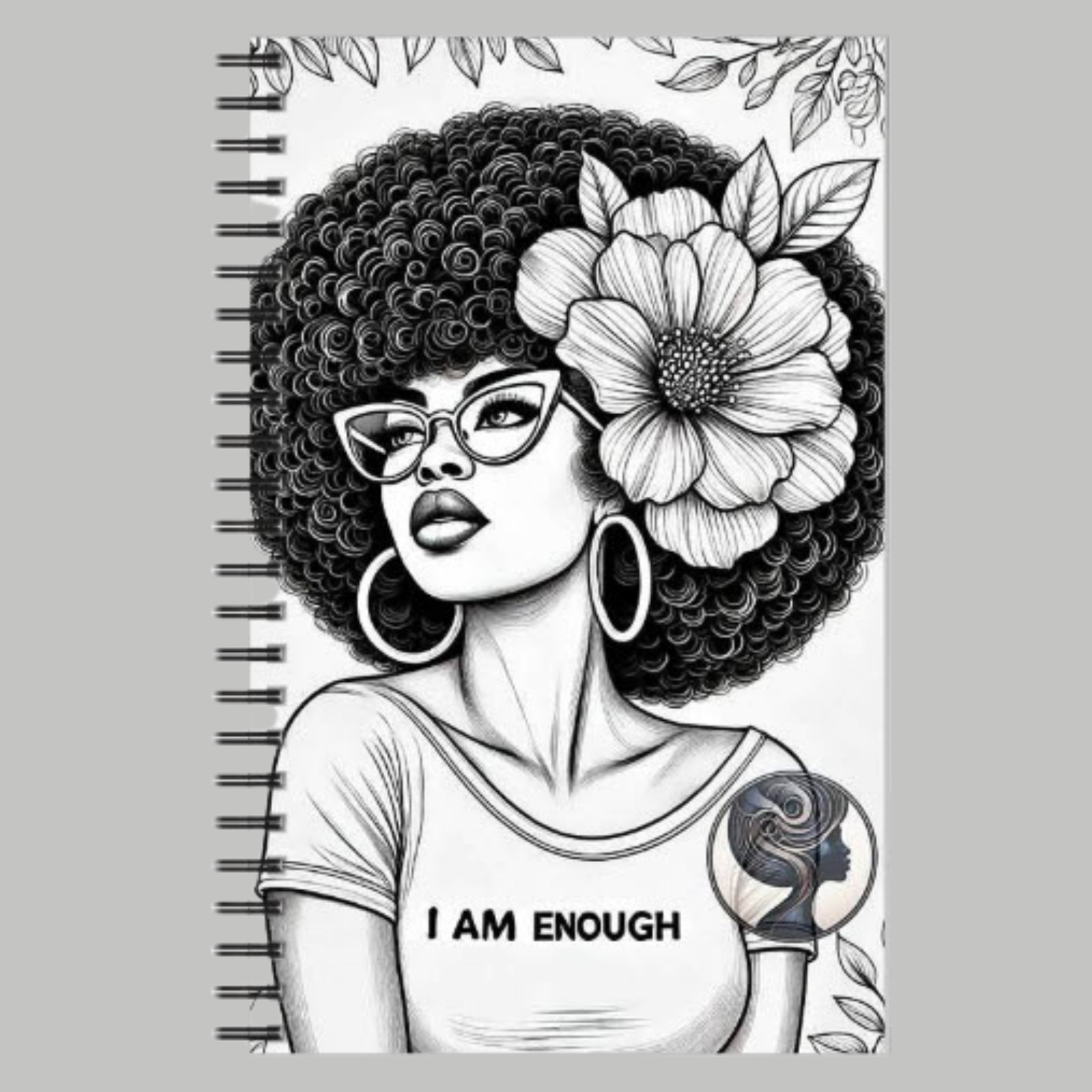 Art-Covered Coil Notebook (I Am Enough) | 5" x 8"