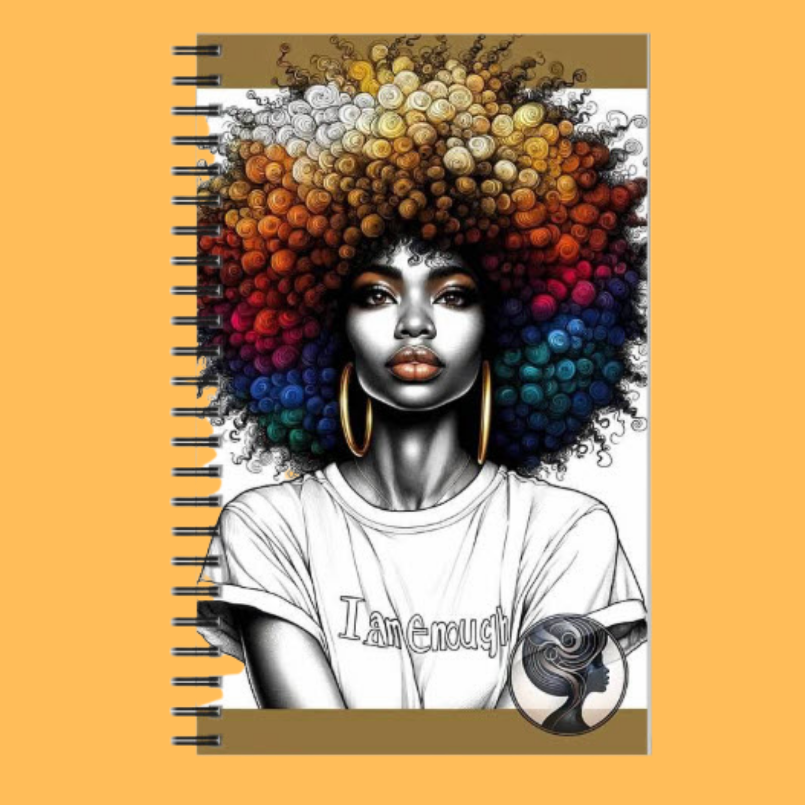 Art-Covered Coil Notebook (I Am Enough) | 5" x 8"