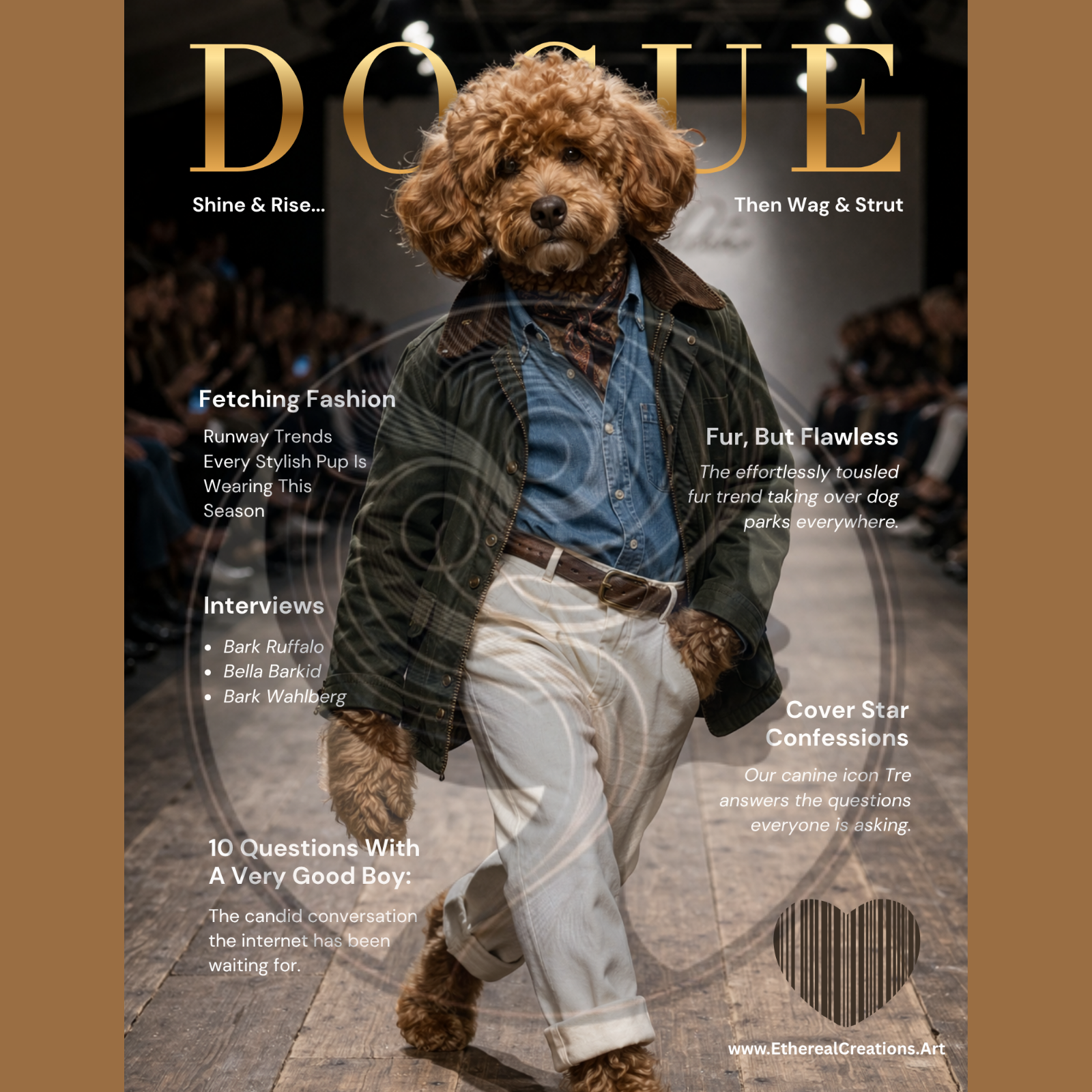 Strutt Your Mutt Custom Magazine Cover Pet Portrait 18x24