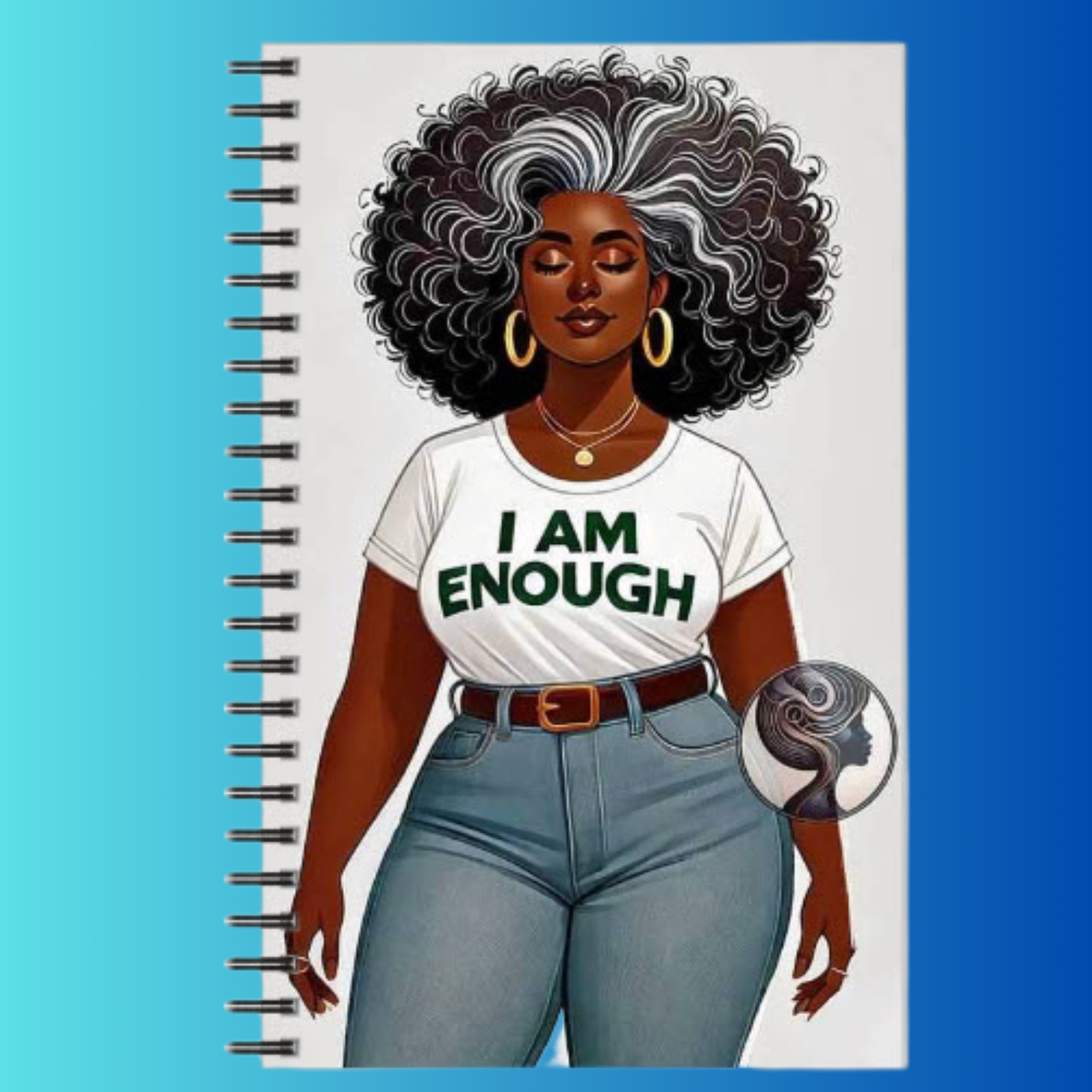 Art-Covered Coil Notebook (I Am Enough) | 5" x 8"