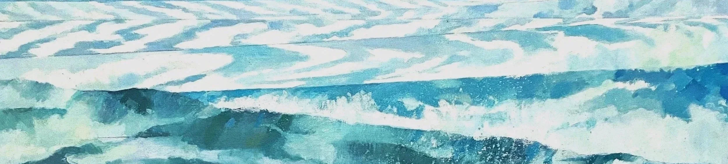 Calm sea painting used on Pebbleshed Therapy homepage