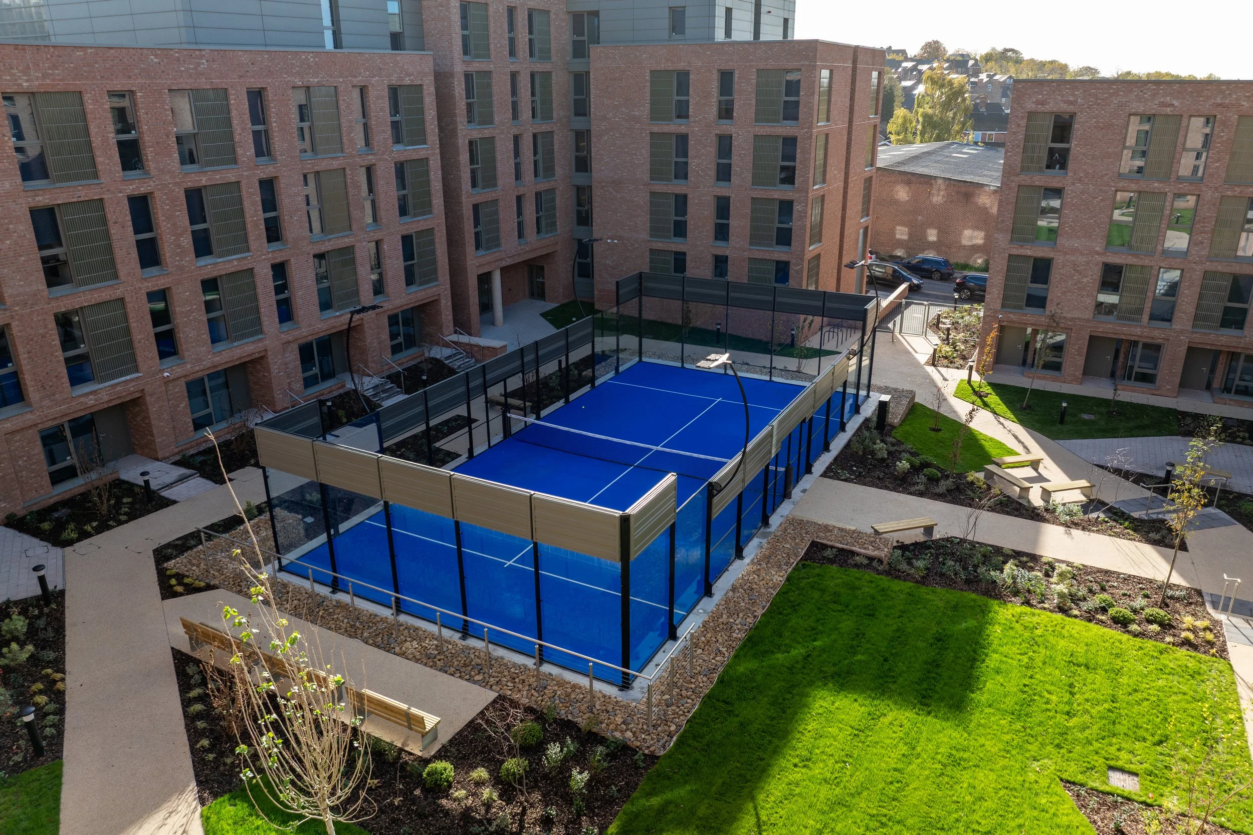 Arial Shot of a Single Padel Court. MejorSet UK Padel Best