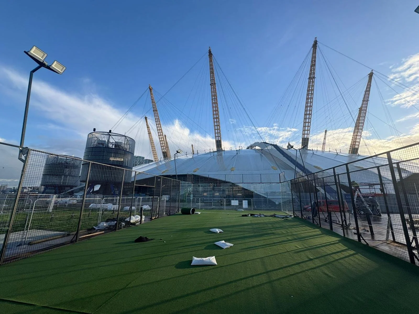 Outdoor Padel Courts being built at the London O2 arena