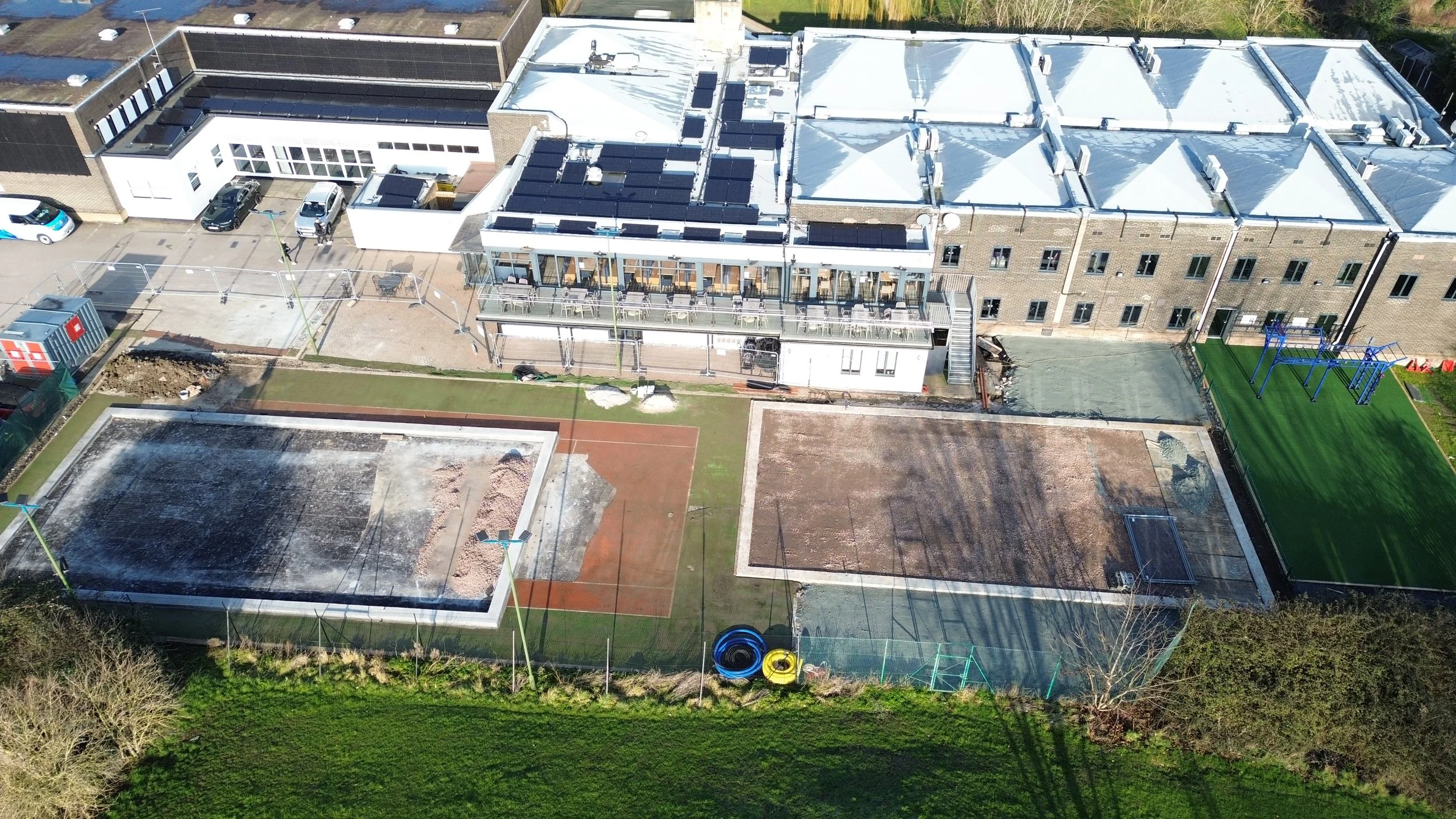 An aerial view of Club Kingswood as the Padel Courts are being built.