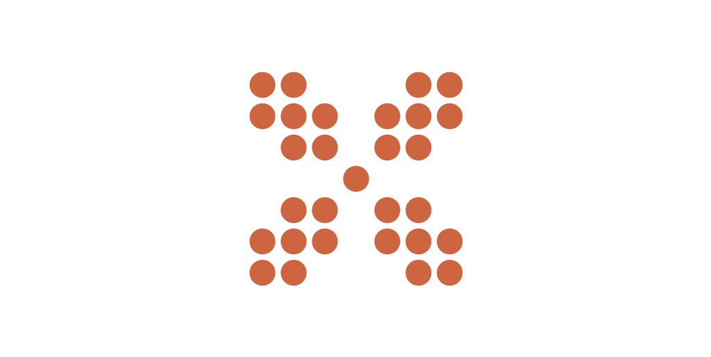 Pattern of brown dots arranged to resemble a butterfly on a white background.